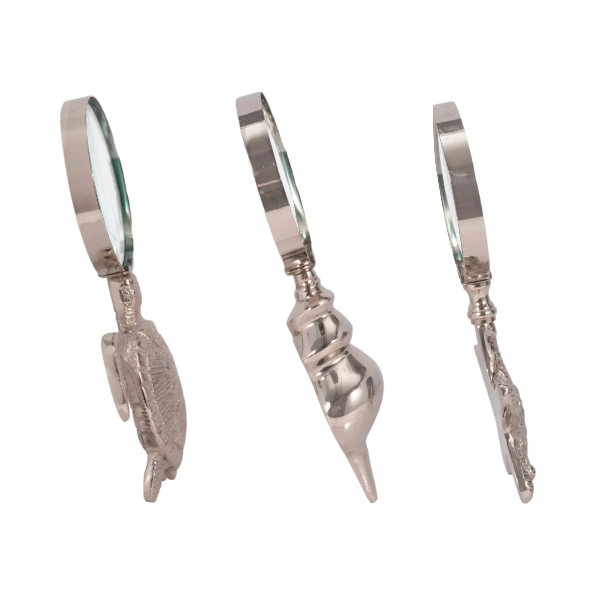 S/3 7" Coastal Icons Magnifying Glasses, Silver - Image 3