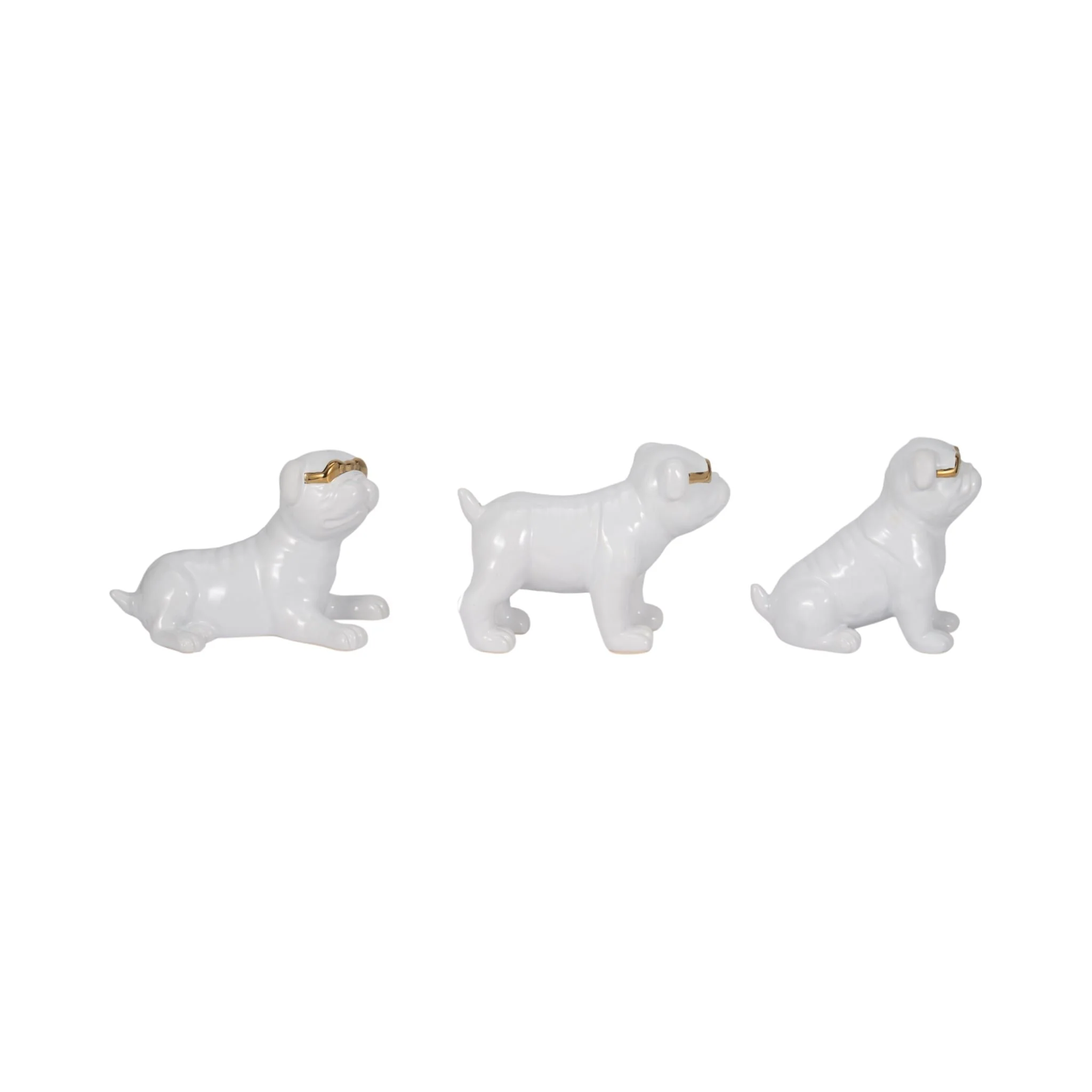 S/3 7" Pugs With Sunglasses, White - Image 3