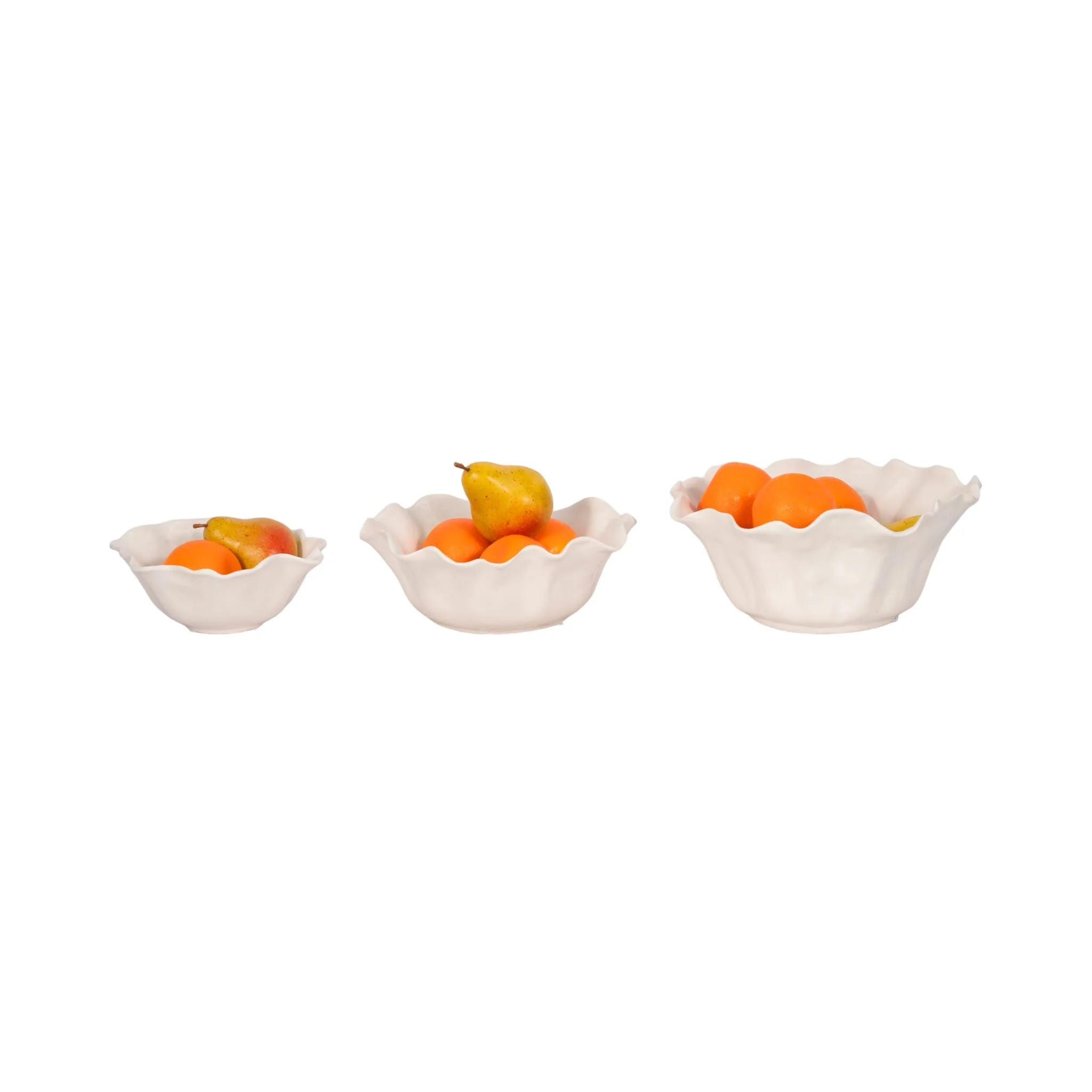S/3 8/11/13" Petal Bowls, Ivory - Image 2