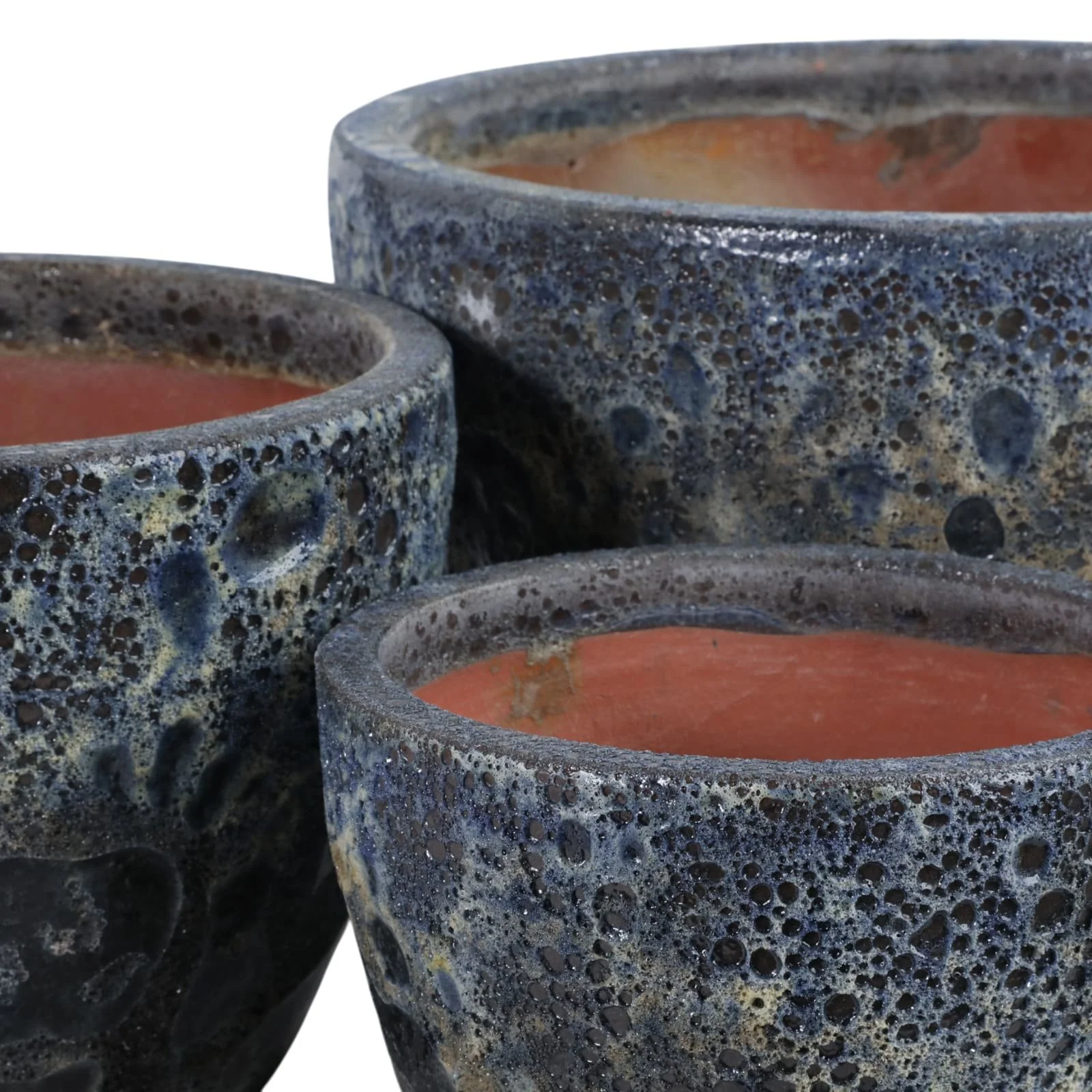 S/3 8/11/15" Lava Planters, Blue - Image 6
