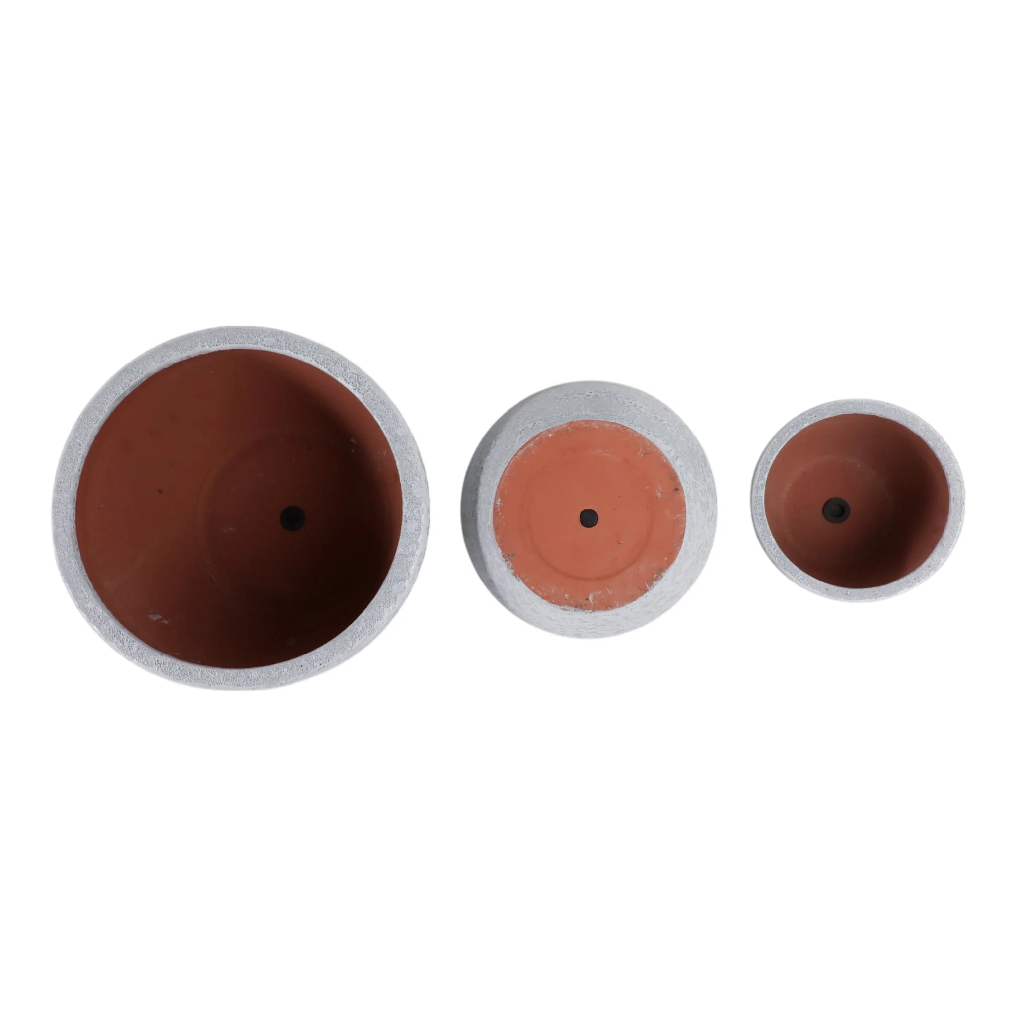 S/3 8/11/15" Lava Planters, White - Image 6