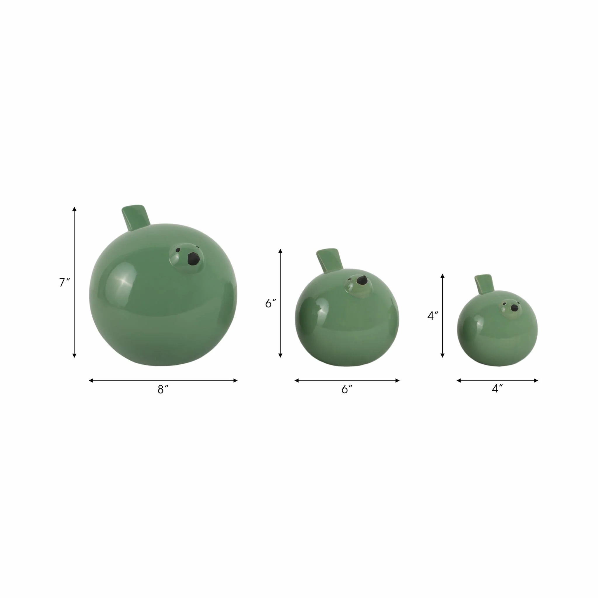 S/3 8" Birds, Dark Sage Green - Image 7