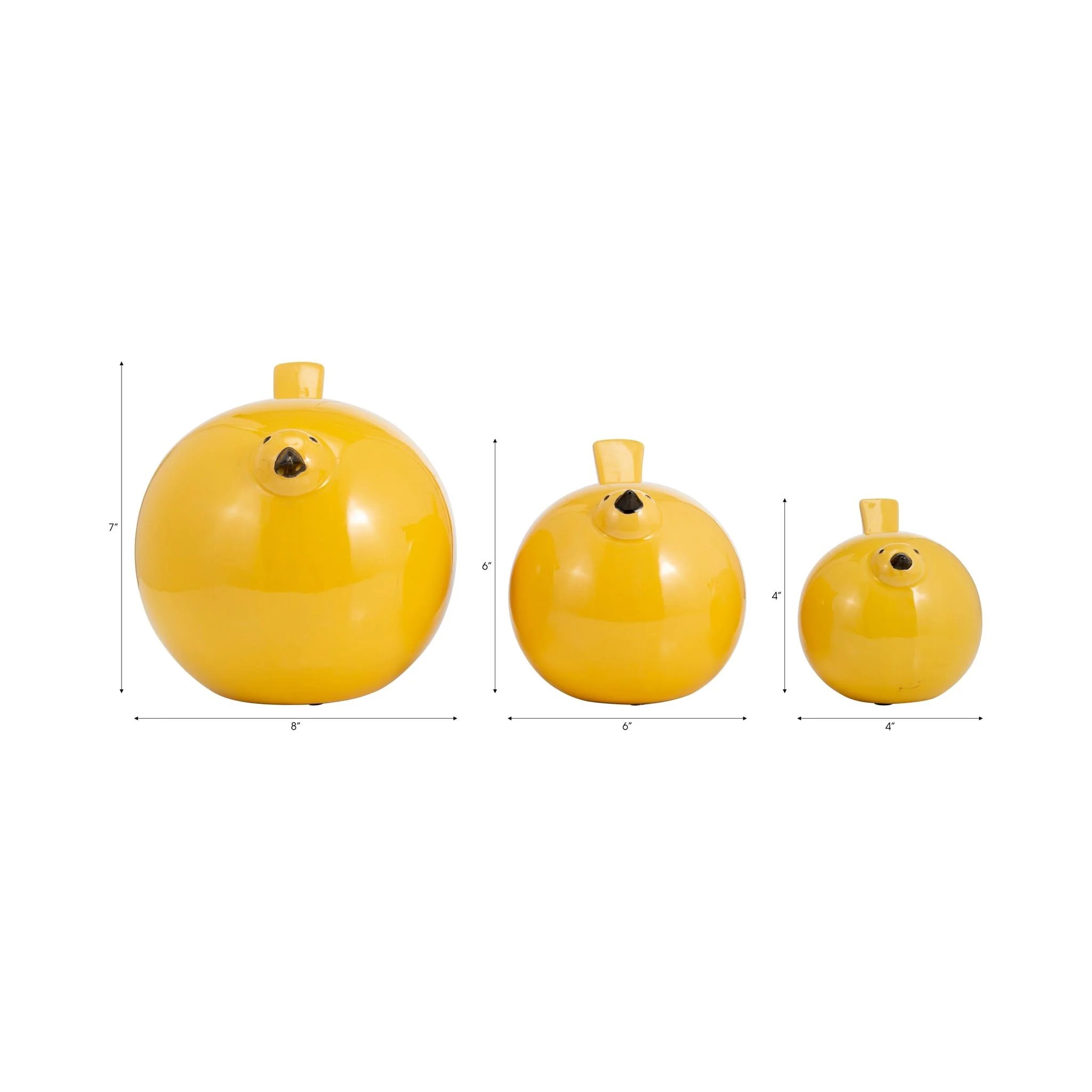 S/3 8" Birds , Yellow - Image 8
