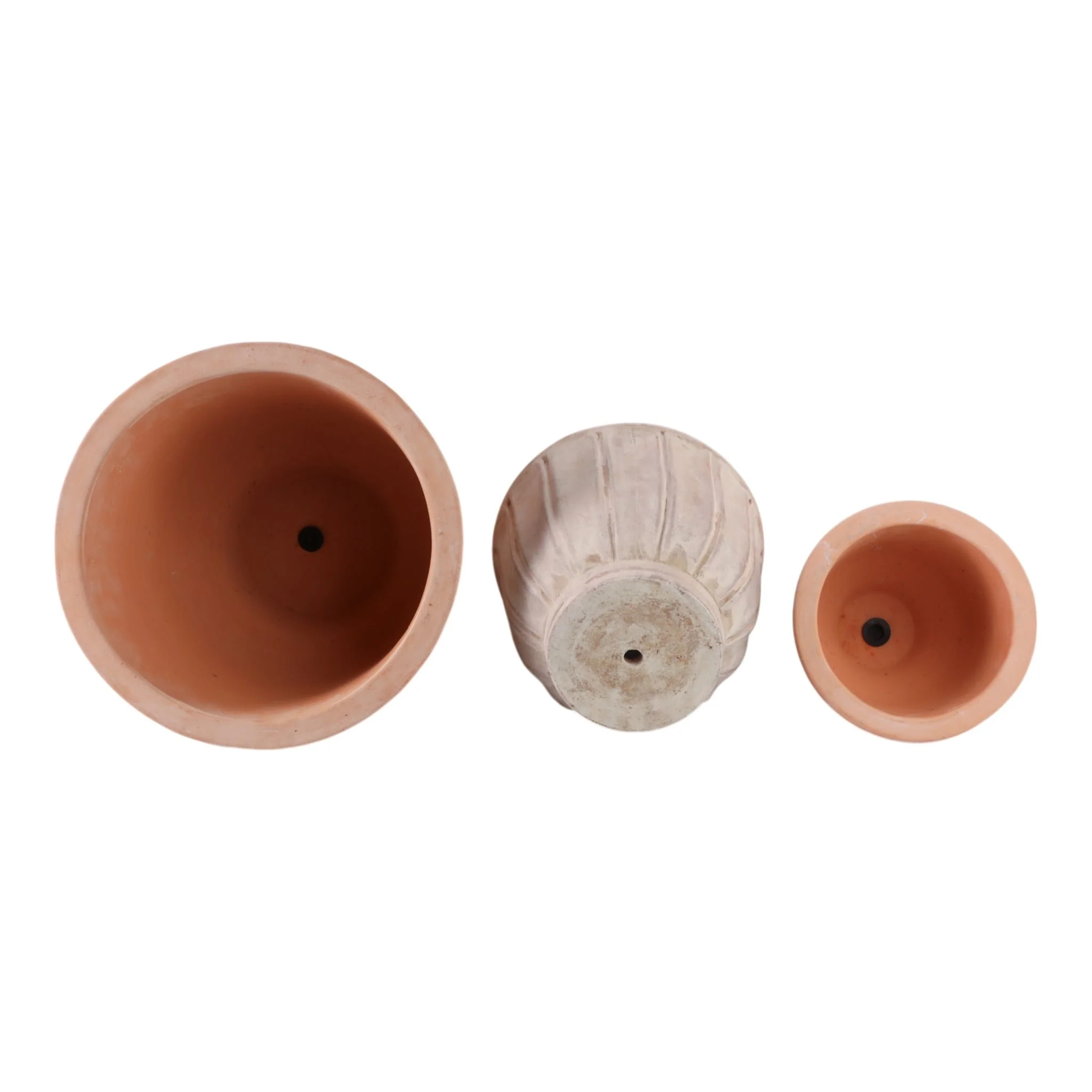 S/3 9/12/15" Terracotta Petal Planters, Natural - Image 7