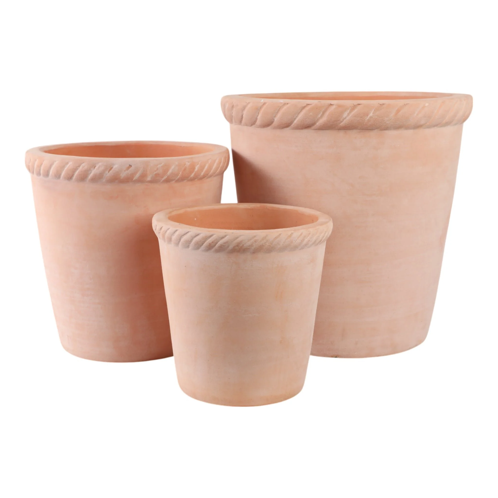 S/3 9/12/15" Terracotta Planters, Natural - Image 4
