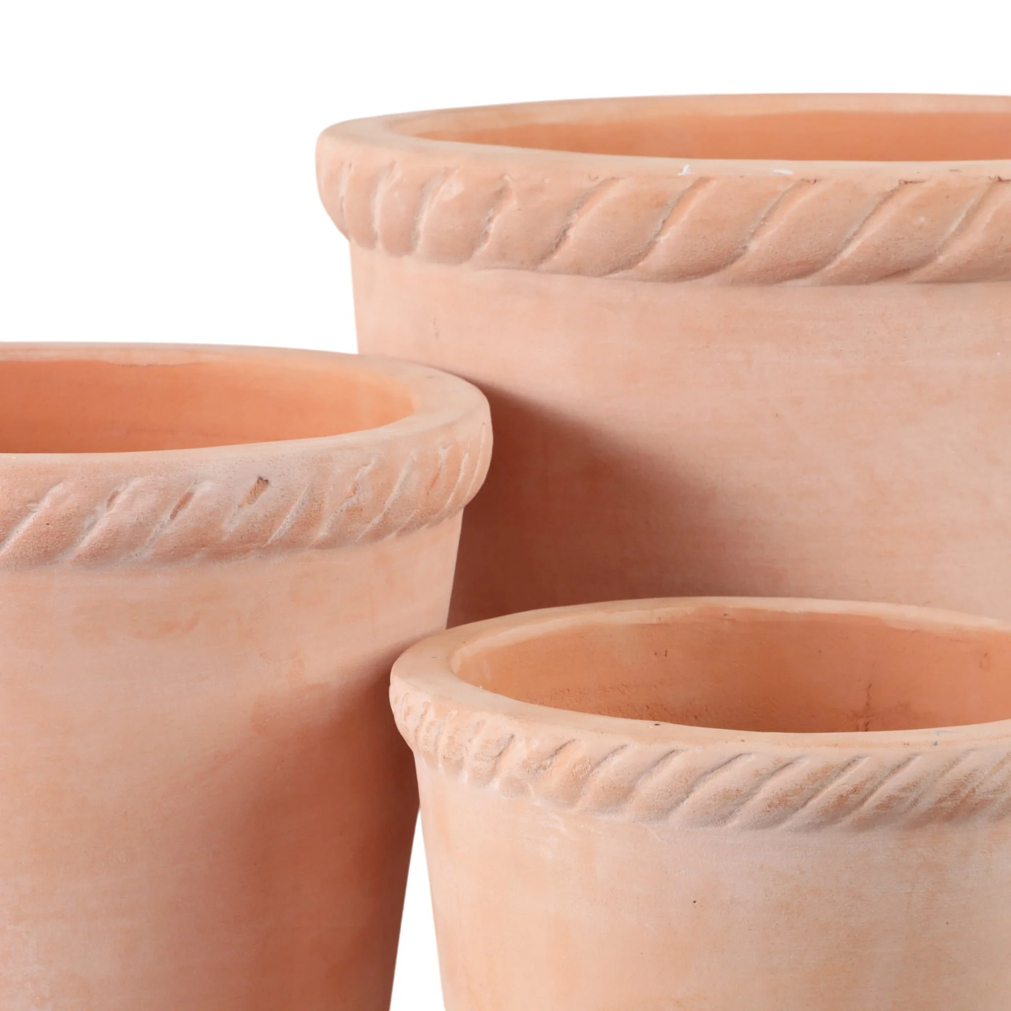 S/3 9/12/15" Terracotta Planters, Natural - Image 5