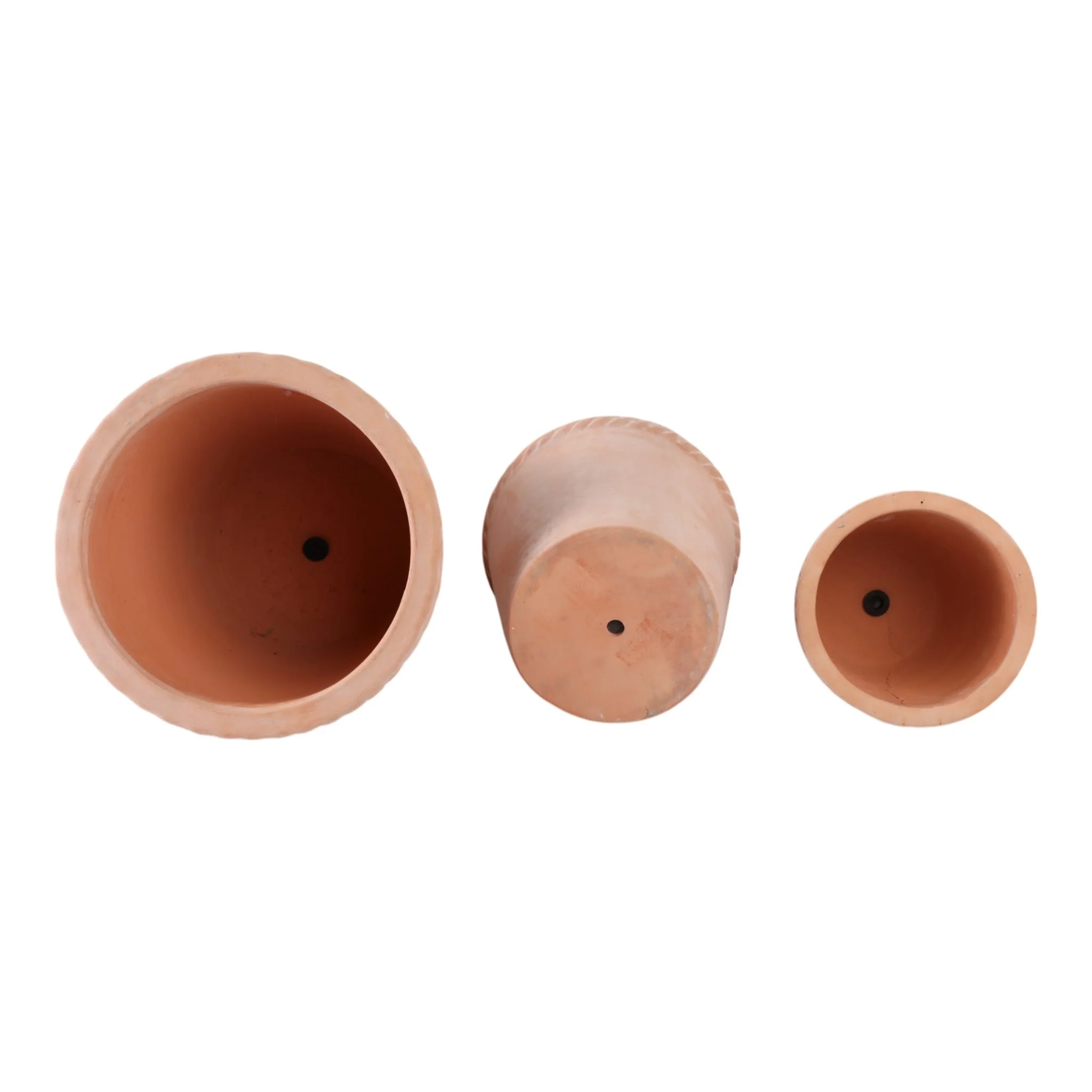S/3 9/12/15" Terracotta Planters, Natural - Image 6