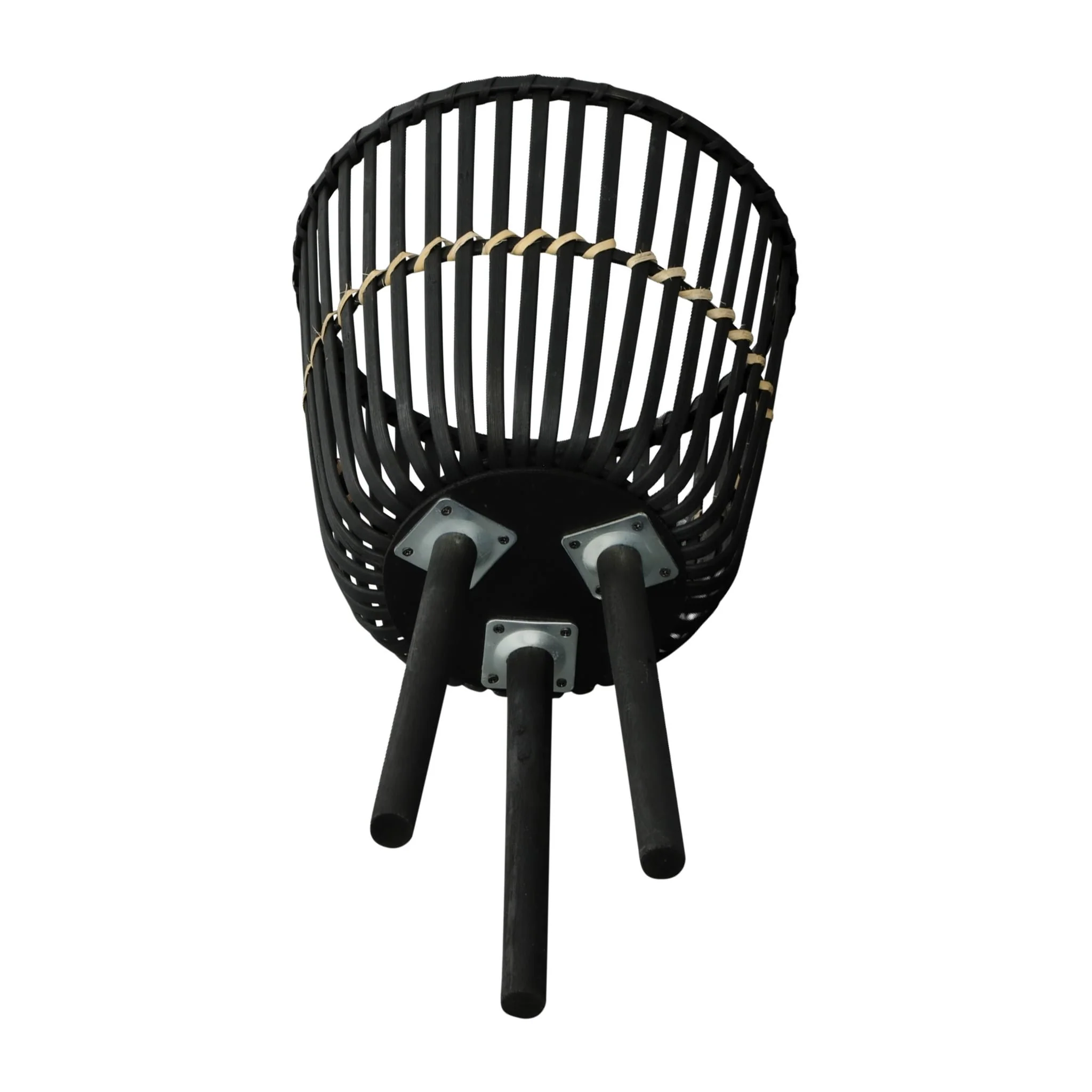 S/3 Bamboo Footed Planters 11/13/15", Black - Image 3