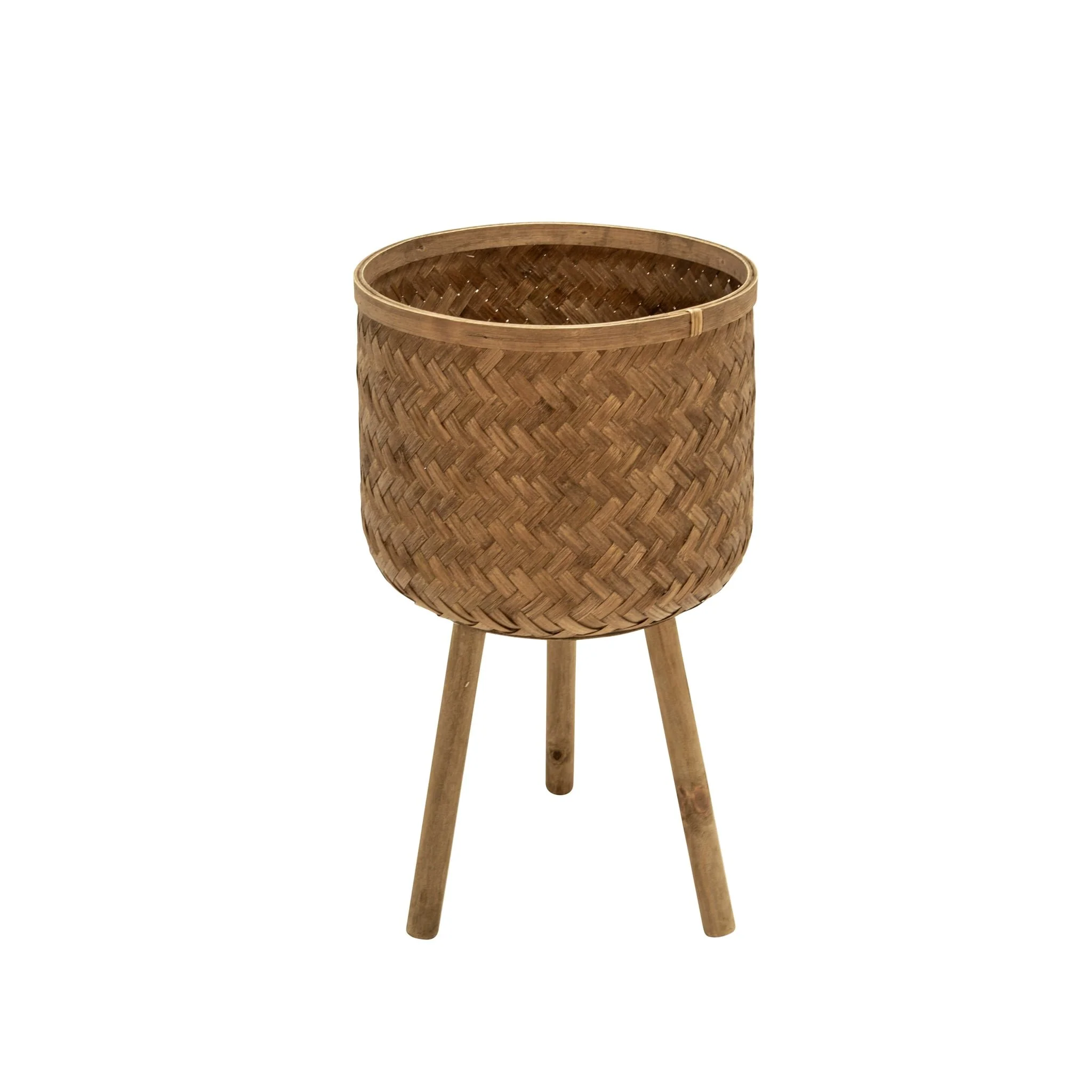 S/3 Bamboo Planters 11/13/15" Brown - Image 4