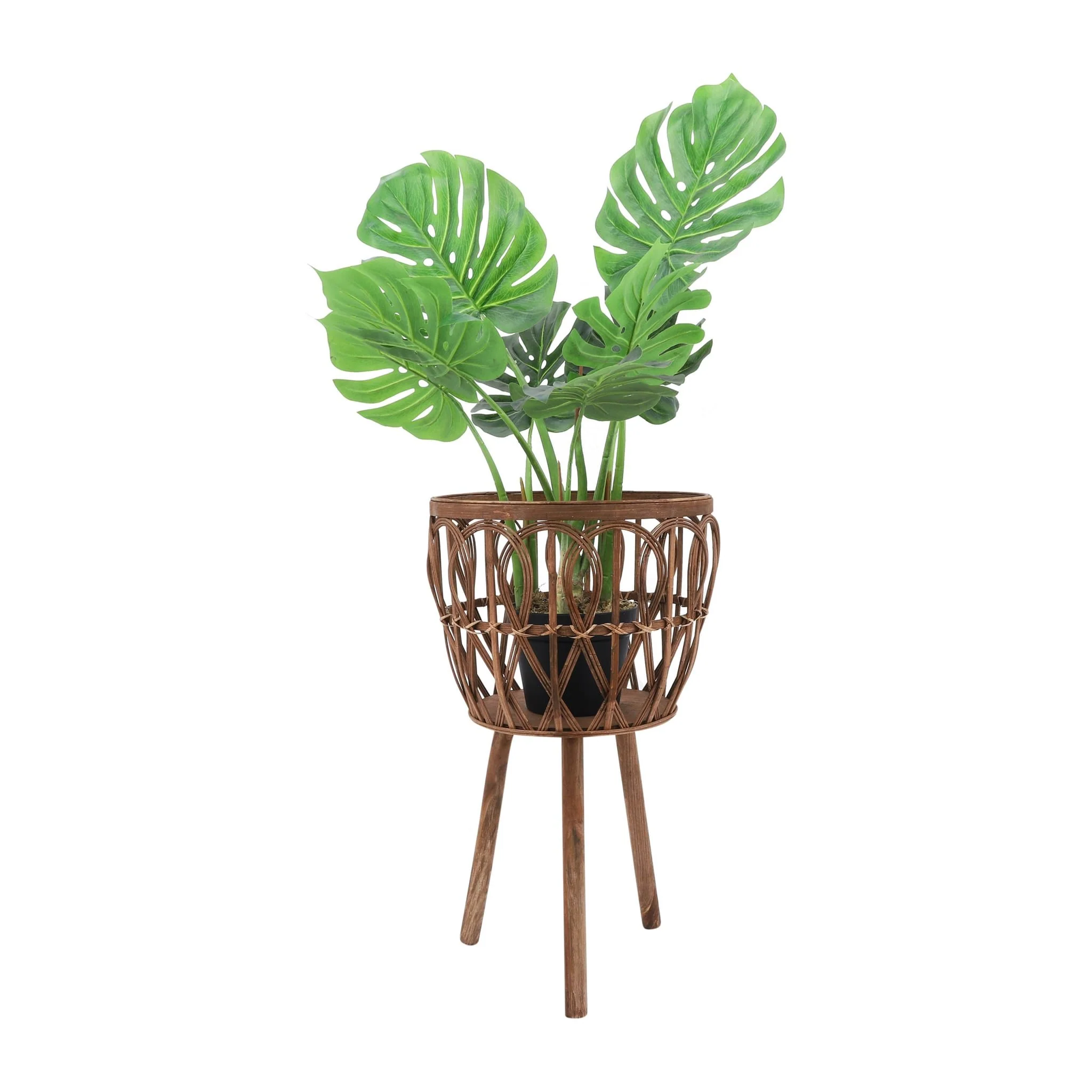 S/3 Bamboo Planters 11/13/15" Brown - Image 2