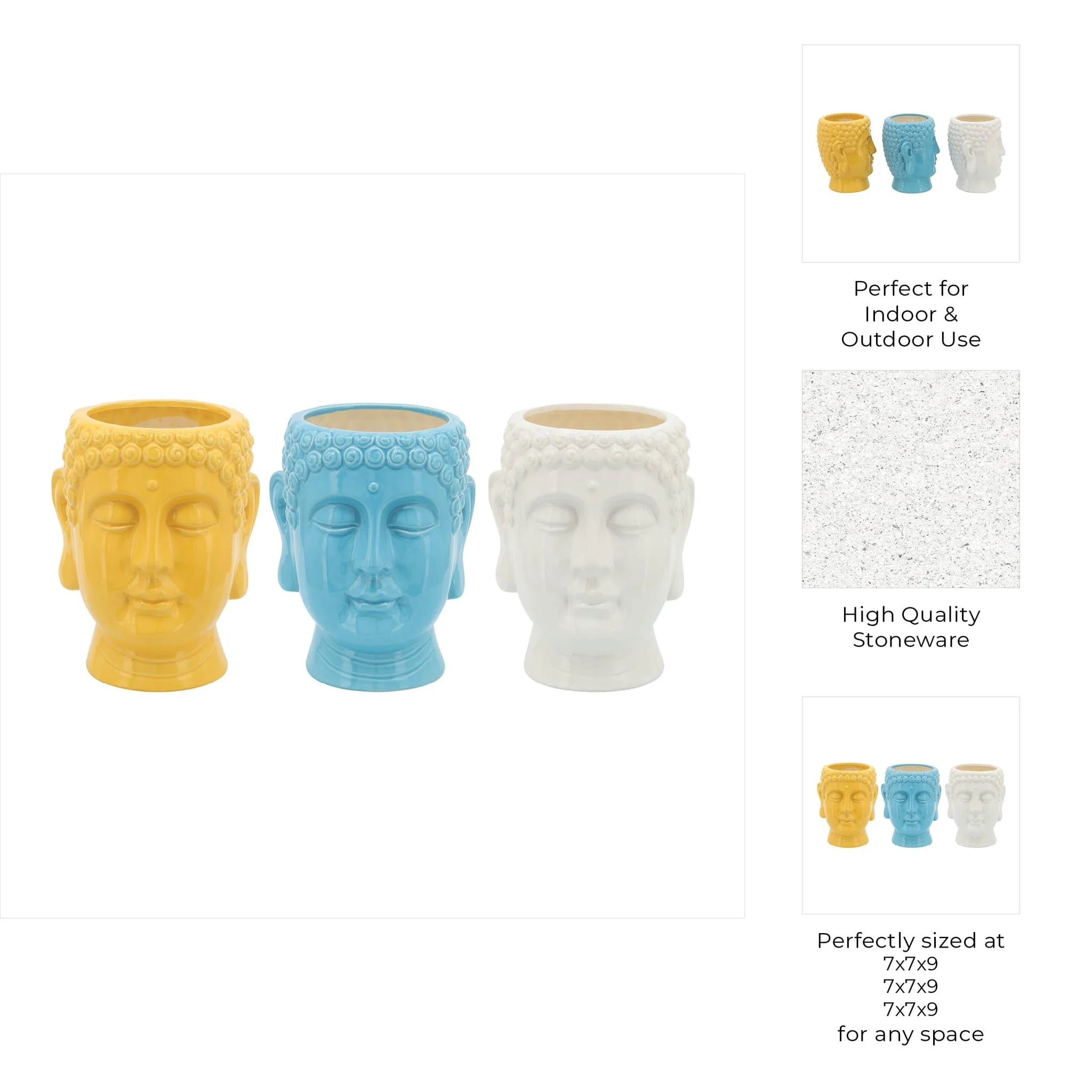 S/3 Buddha Citronella Candle, 8.5" Multi 40oz - Image 9