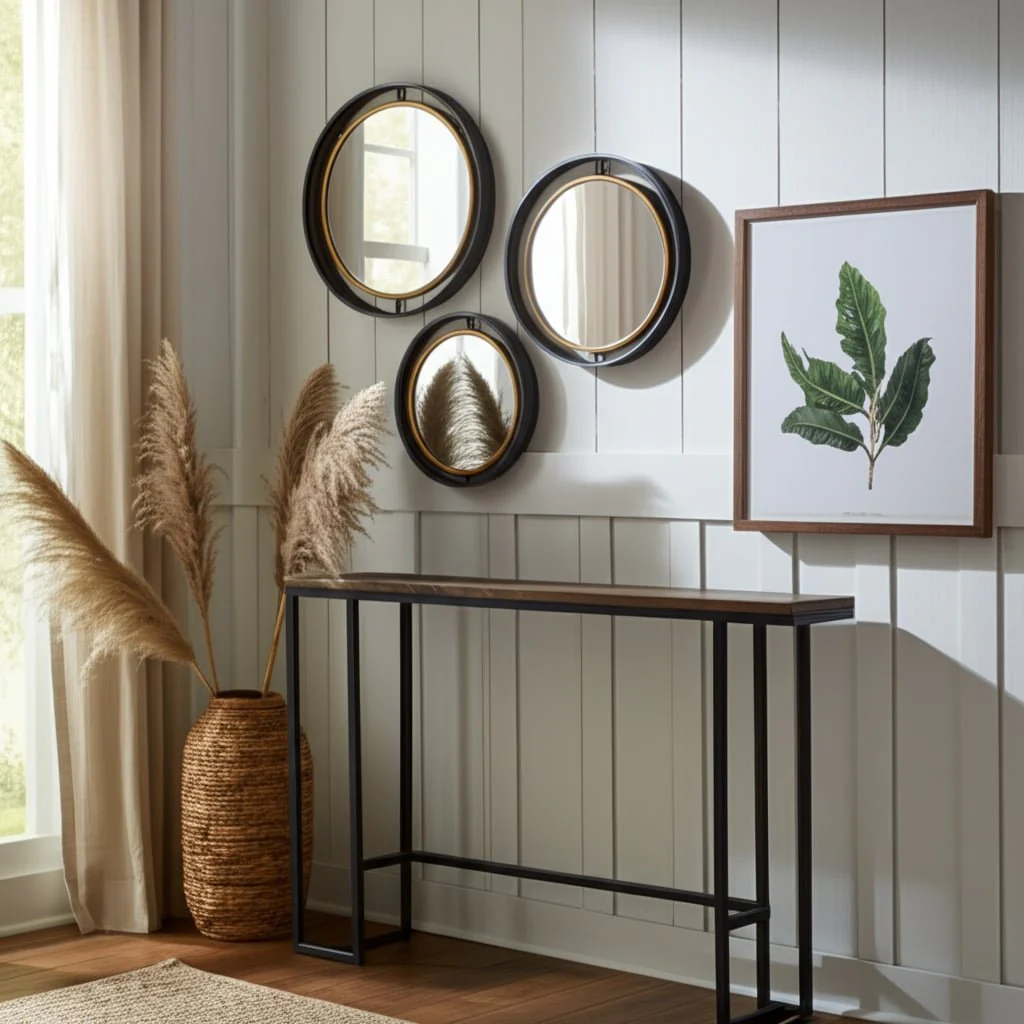 S/3 Decorative Metal Frame Wall Mirrors, Gold - Image 10