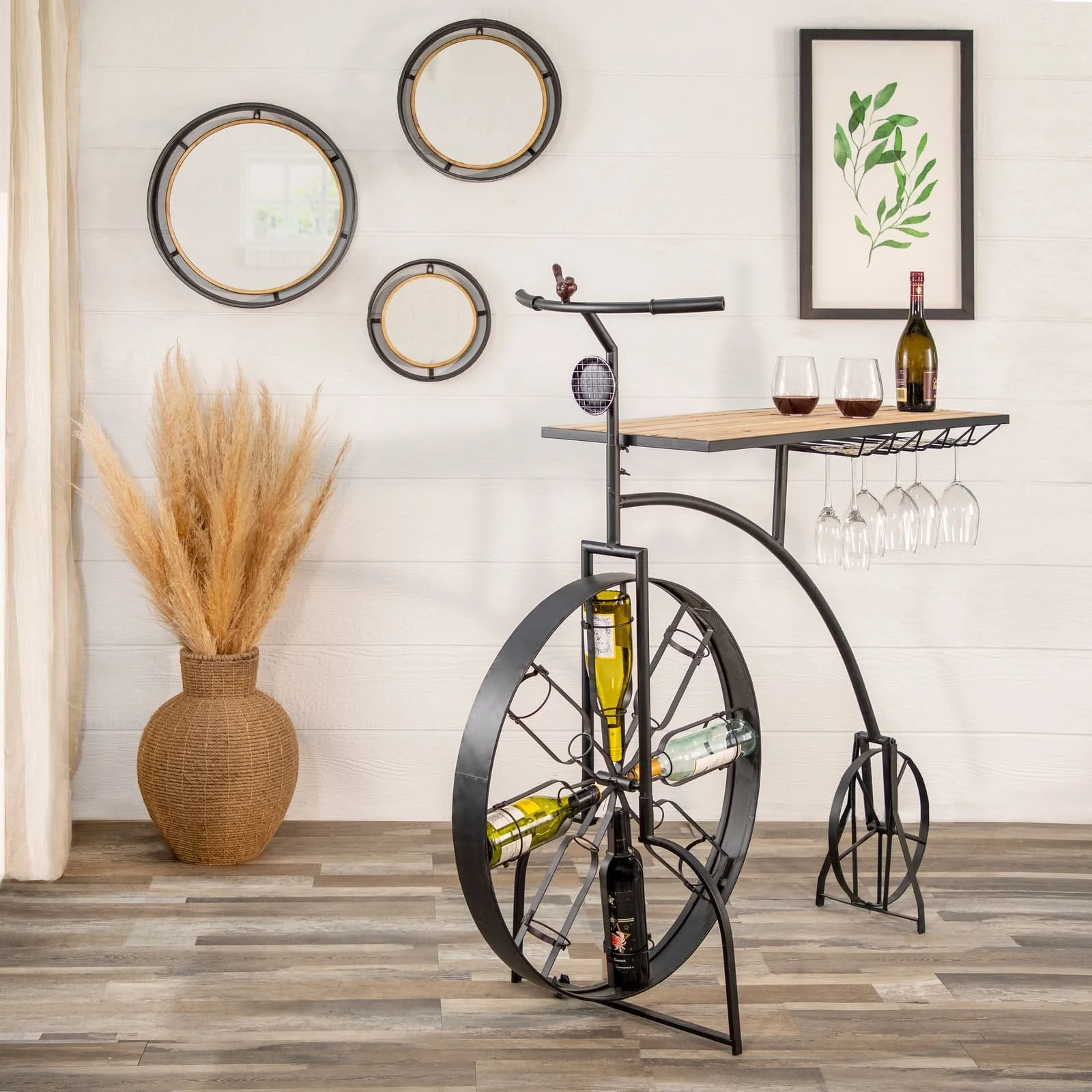 S/3 Decorative Metal Frame Wall Mirrors, Gold - Image 9