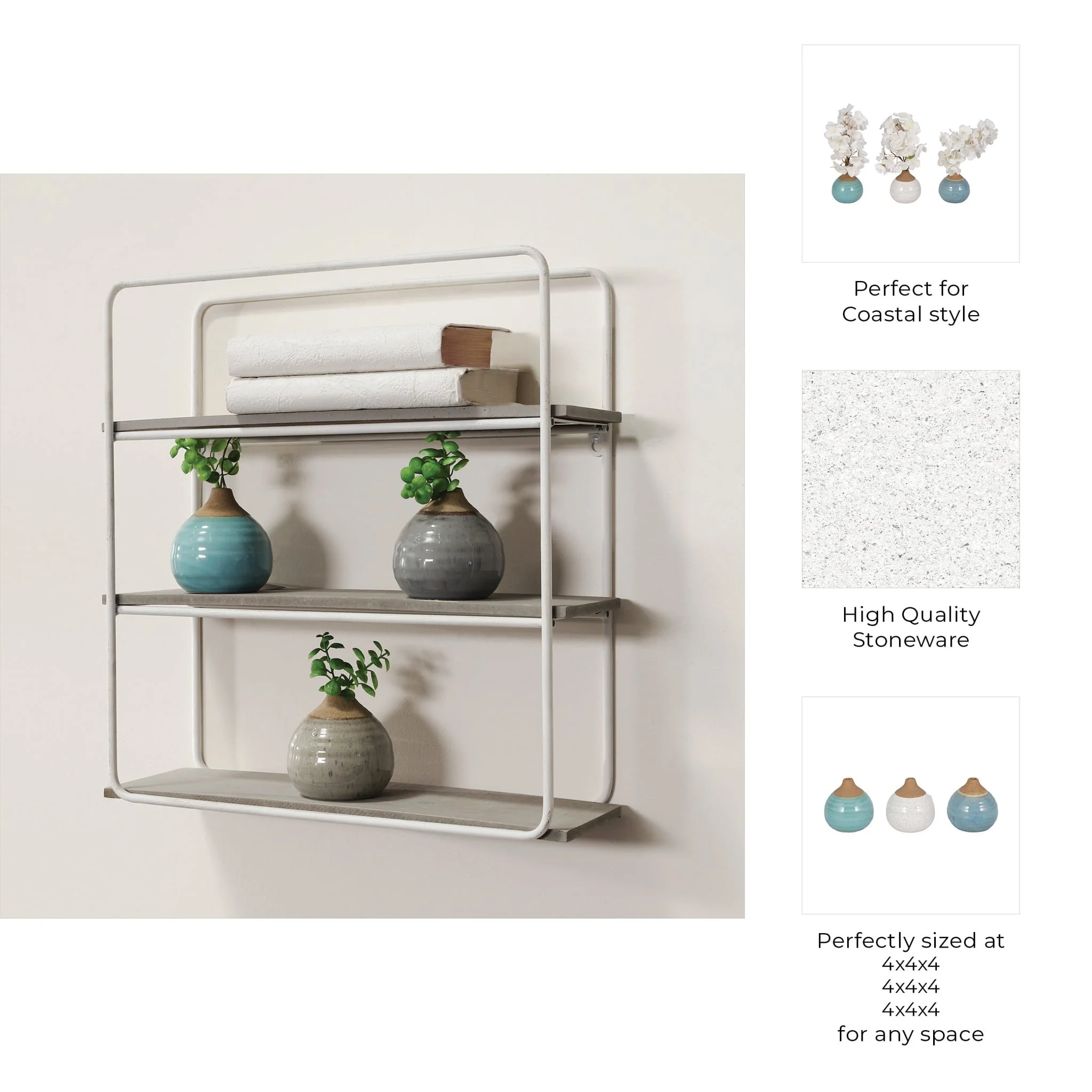 S/3 Glazed Bud Vases, Blue/turq/white - Image 9