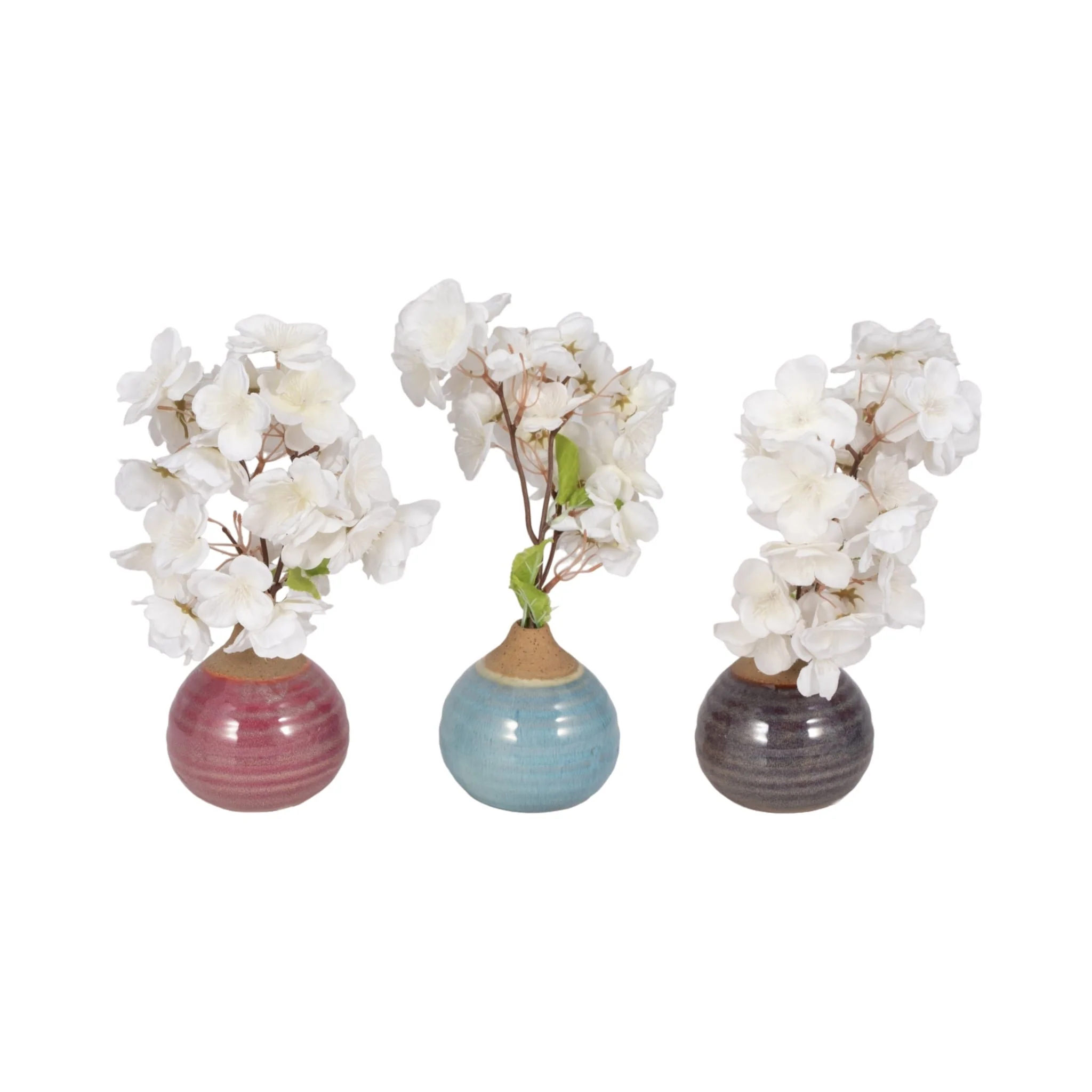 S/3 Glazed Bud Vases, Purple/blue/pink - Image 2