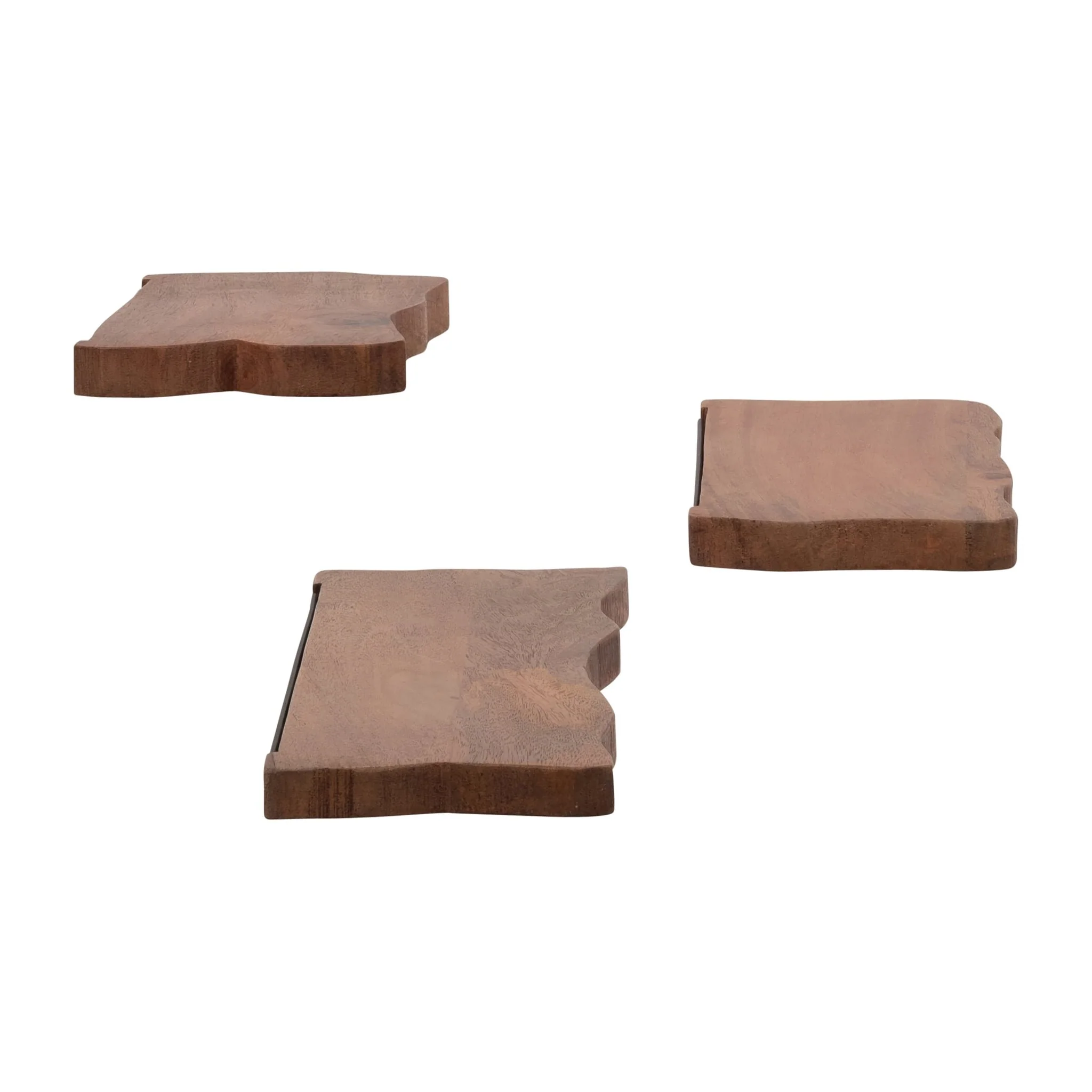 S/3 Mango Wood Floating Shelves, Brown - Image 3
