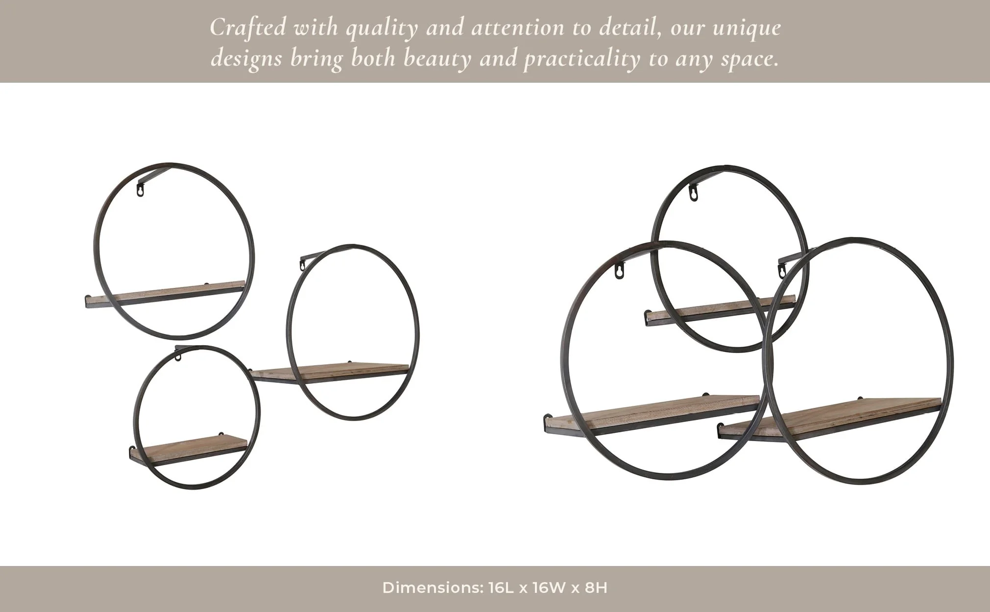 S/3 Wood/metal Wall Shelves - Image 10