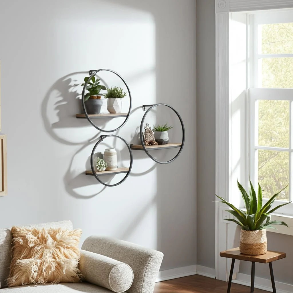 S/3 Wood/metal Wall Shelves - Image 9