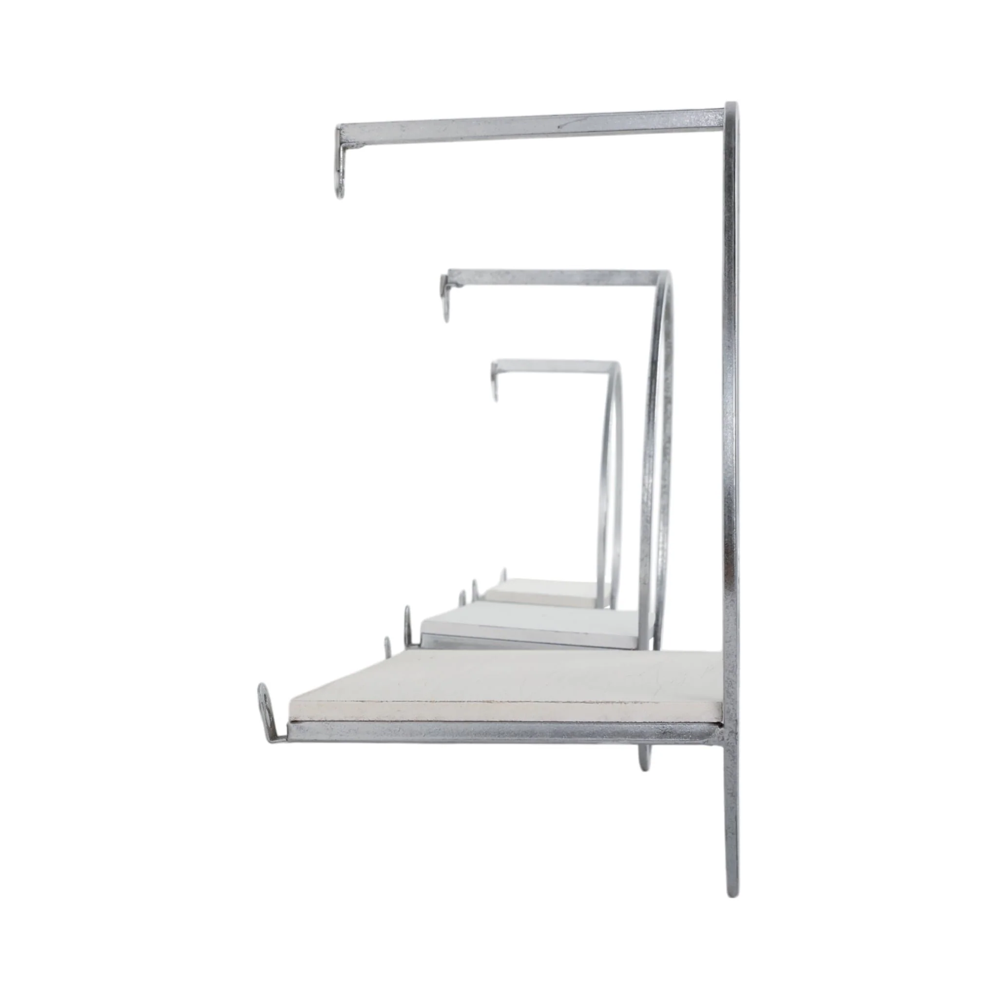 S/3 Wood/metal Wall Shelves, White/silver - Image 3