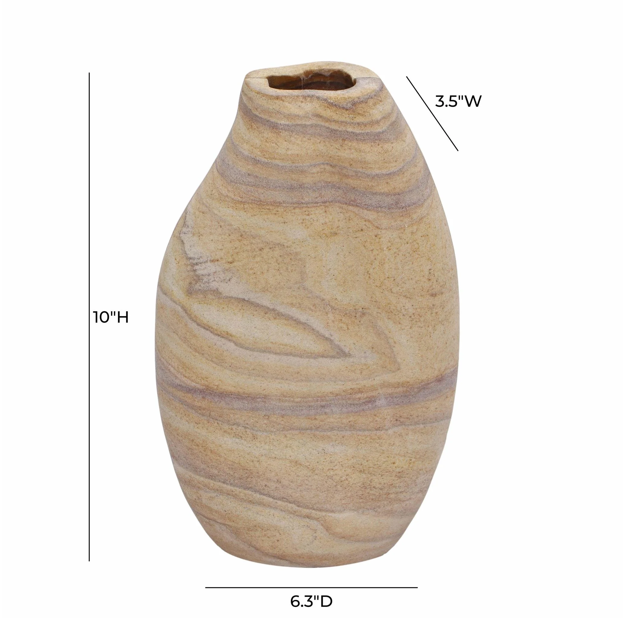Saava Sandstone Curved Vase - Image 4