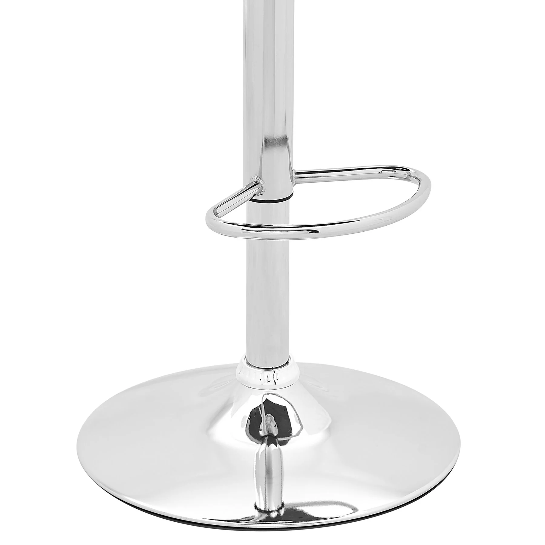 Sabine Adjustable Swivel Gray Faux Leather with Walnut Back and Chrome Bar Stool - Image 6