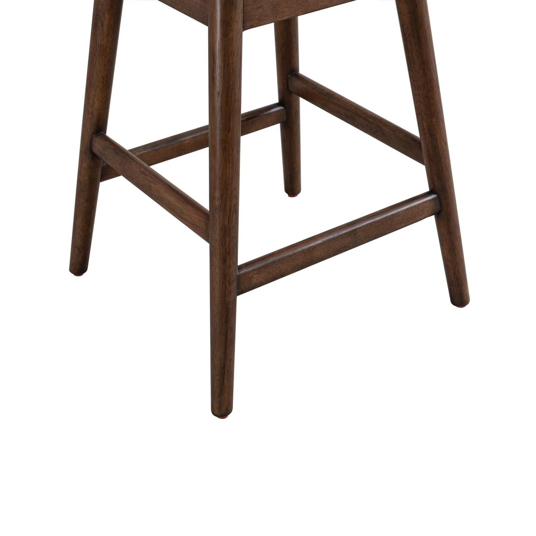 Sadie Brown Solid Wood Upholstered 26" Counter Height Swivel Barstool with Taupe Fabric Seat - Image 6