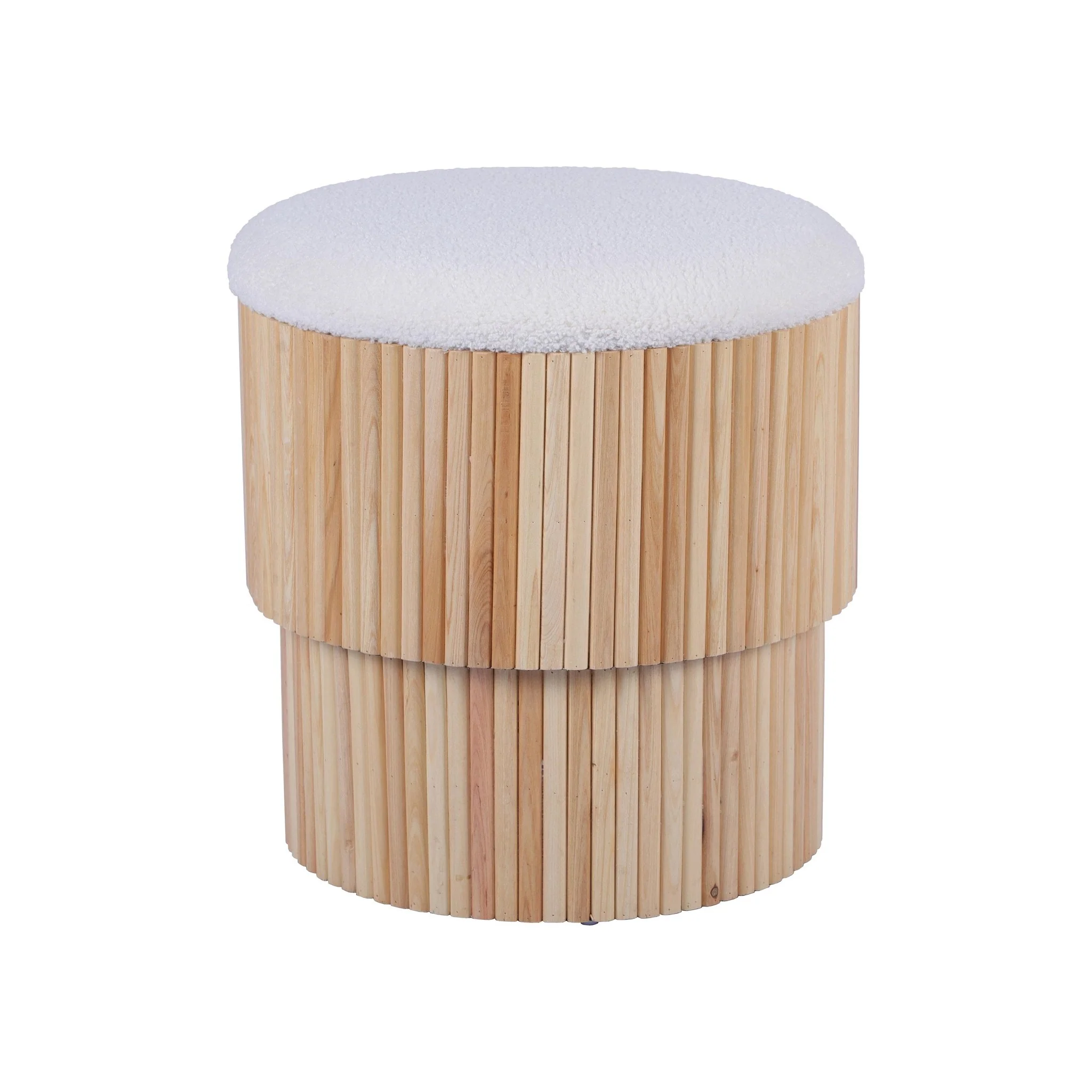 Sagano White Tiered Storage Ottoman - Image 4
