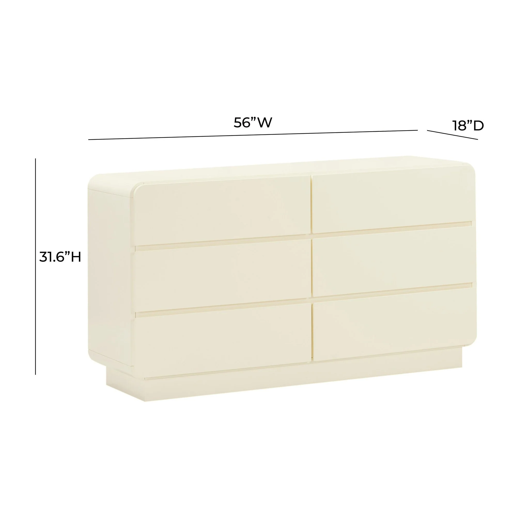 Sagura Cream 6-Drawer Dresser - Image 8
