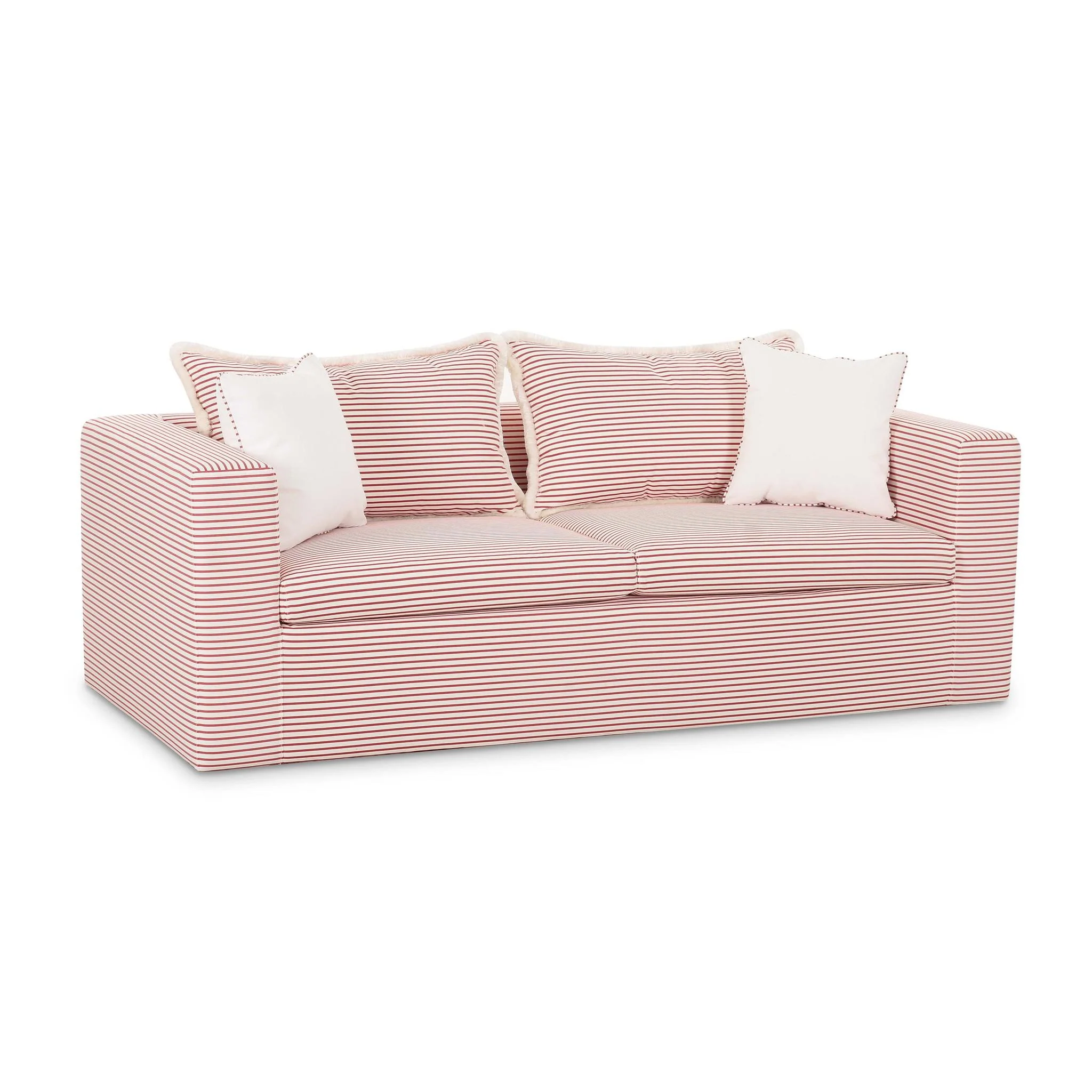 Salty Red Striped Indoor/Outdoor Sofa - Image 3
