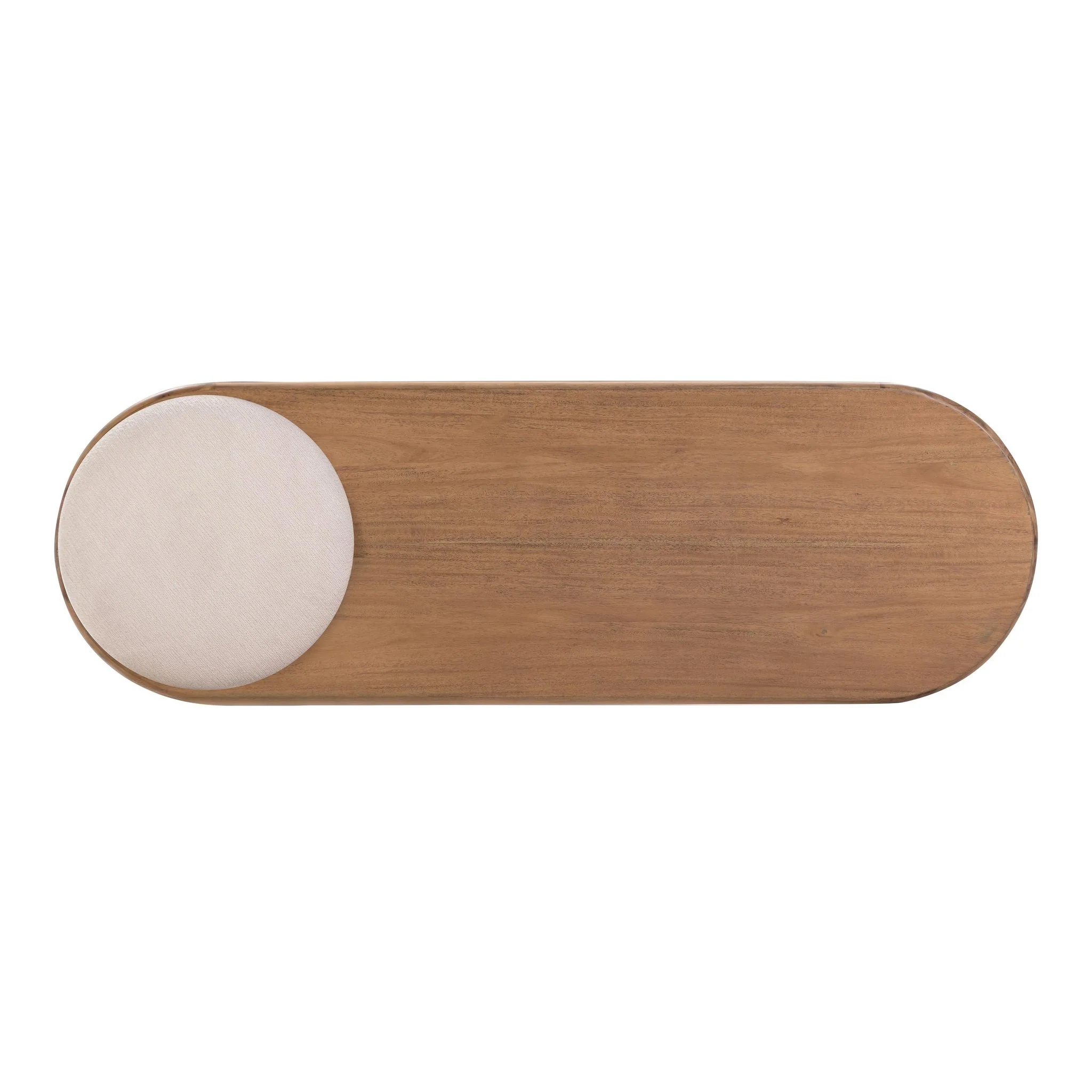 Samantha Cognac Acacia Bench with Boucle Seat - Image 7