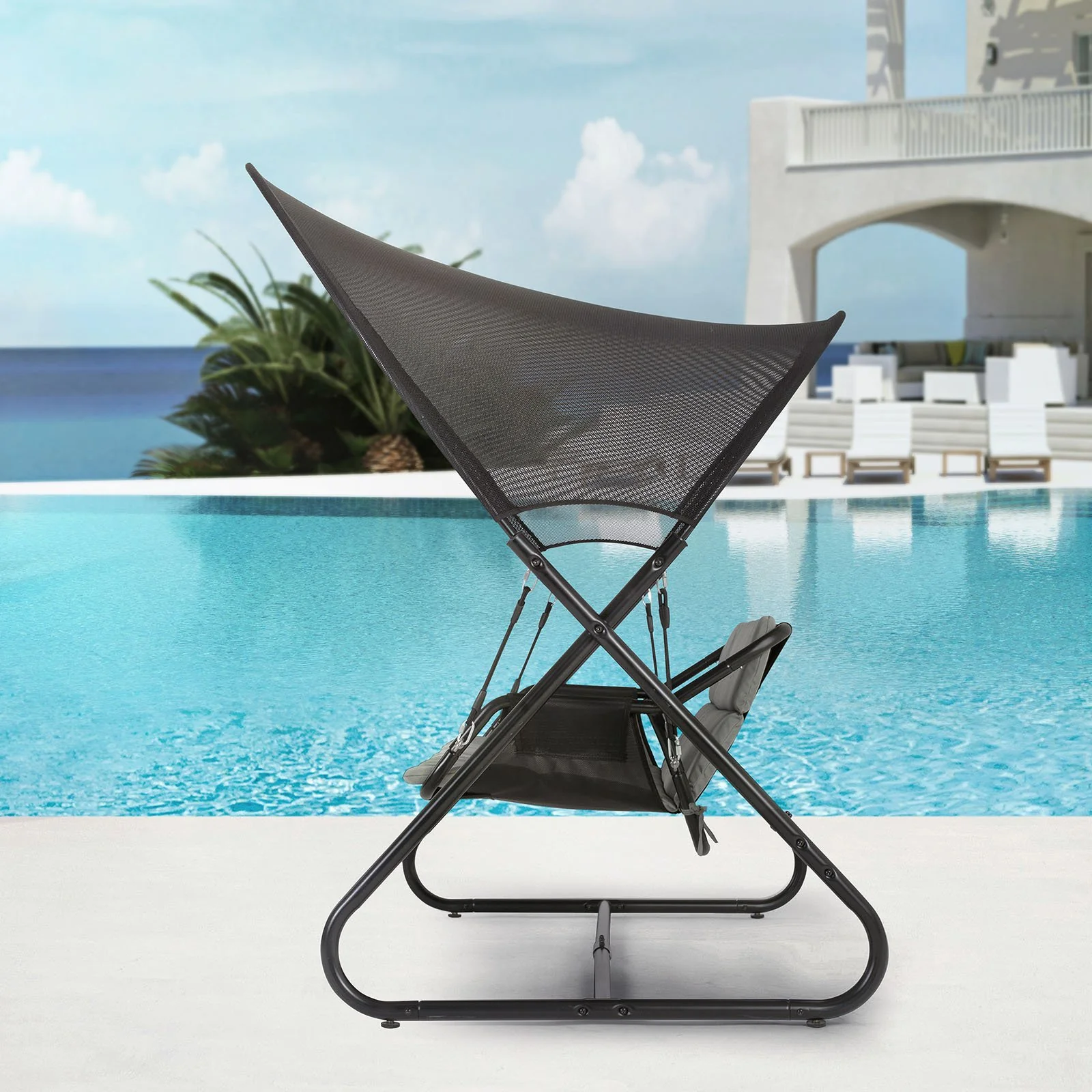 Sandor Swing Chair, Black - Image 3