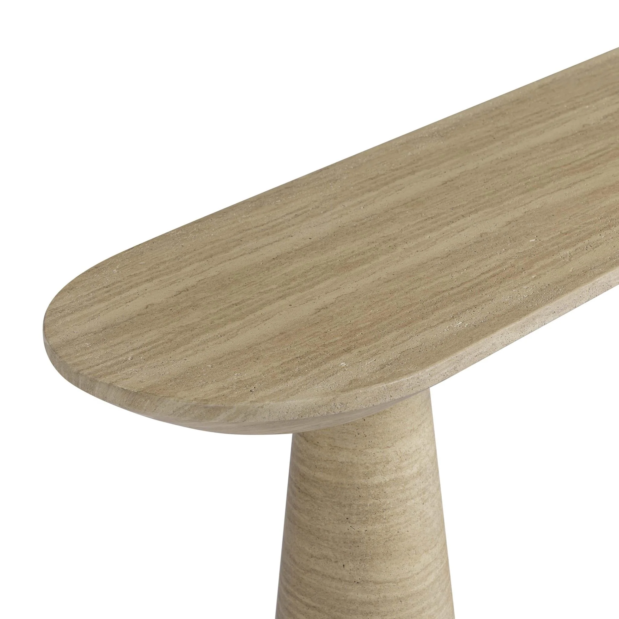 Sandra Faux Travertine Indoor/Outdoor Console Table - Image 5