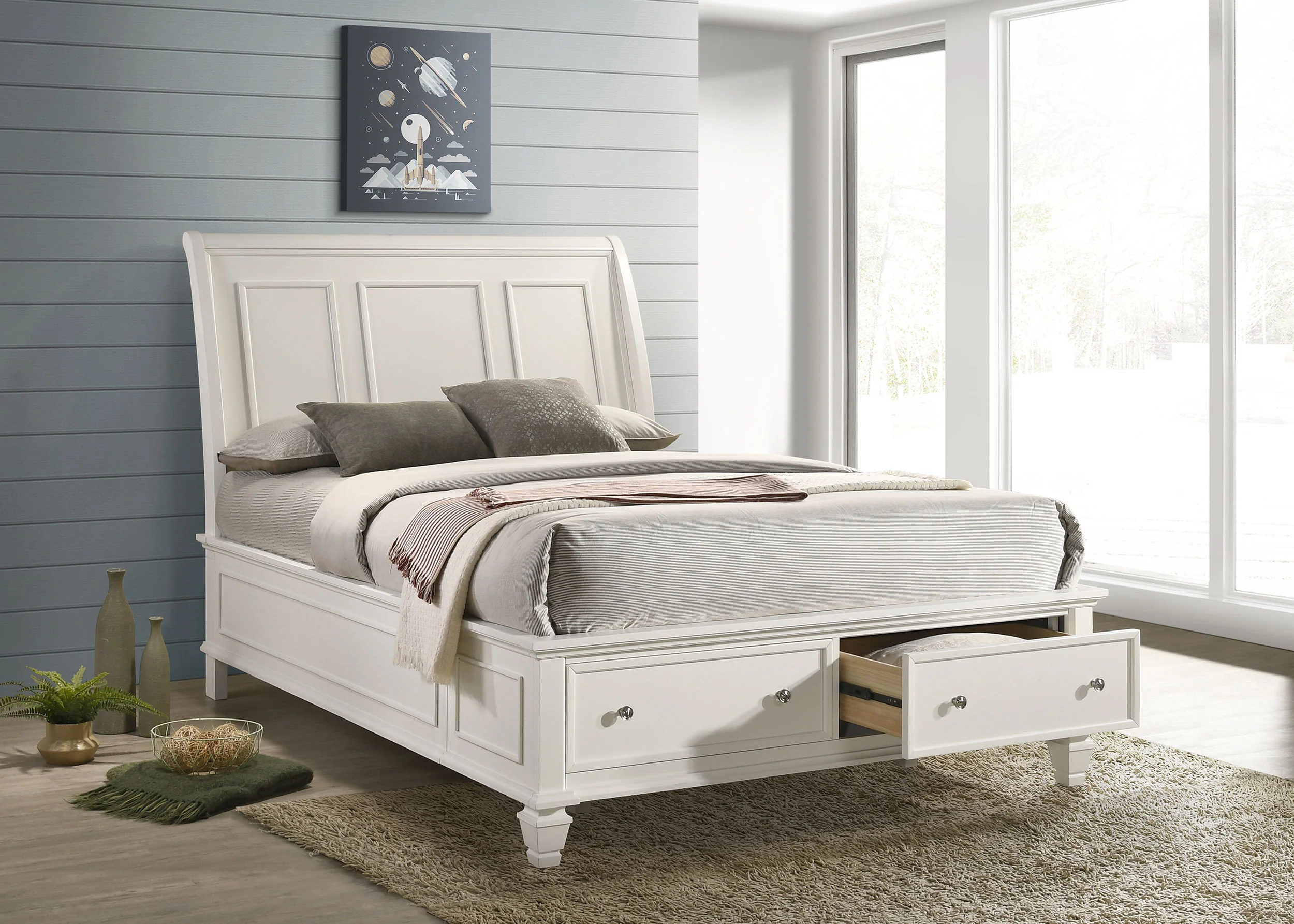 Sandy Beach Panel Platform Storage Bed - Image 2