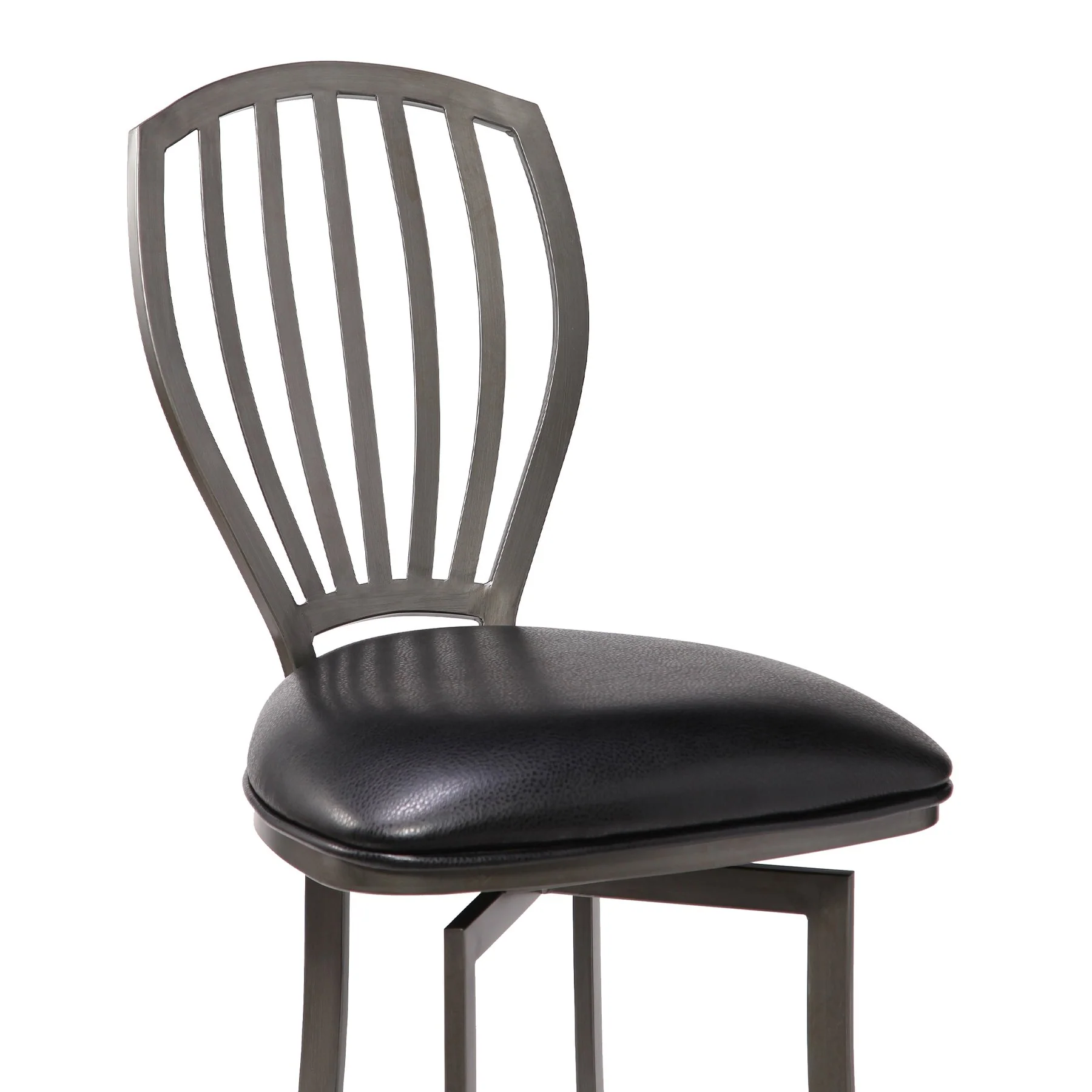 Sandy Contemporary 30" Bar Height Barstool in Mineral Finish and Black Faux Leather - Image 3
