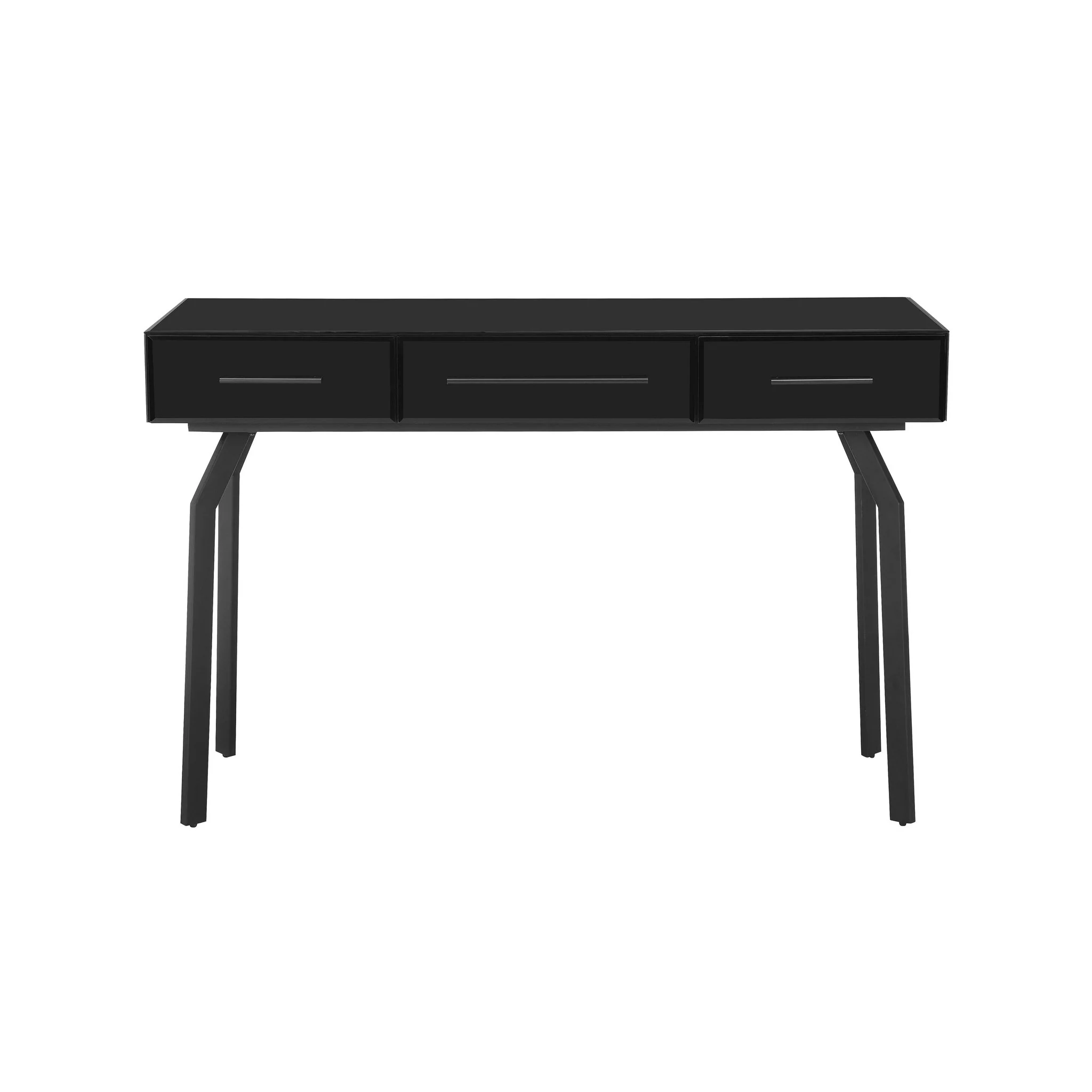 Santana Black Glass Desk Console Table - Image 3