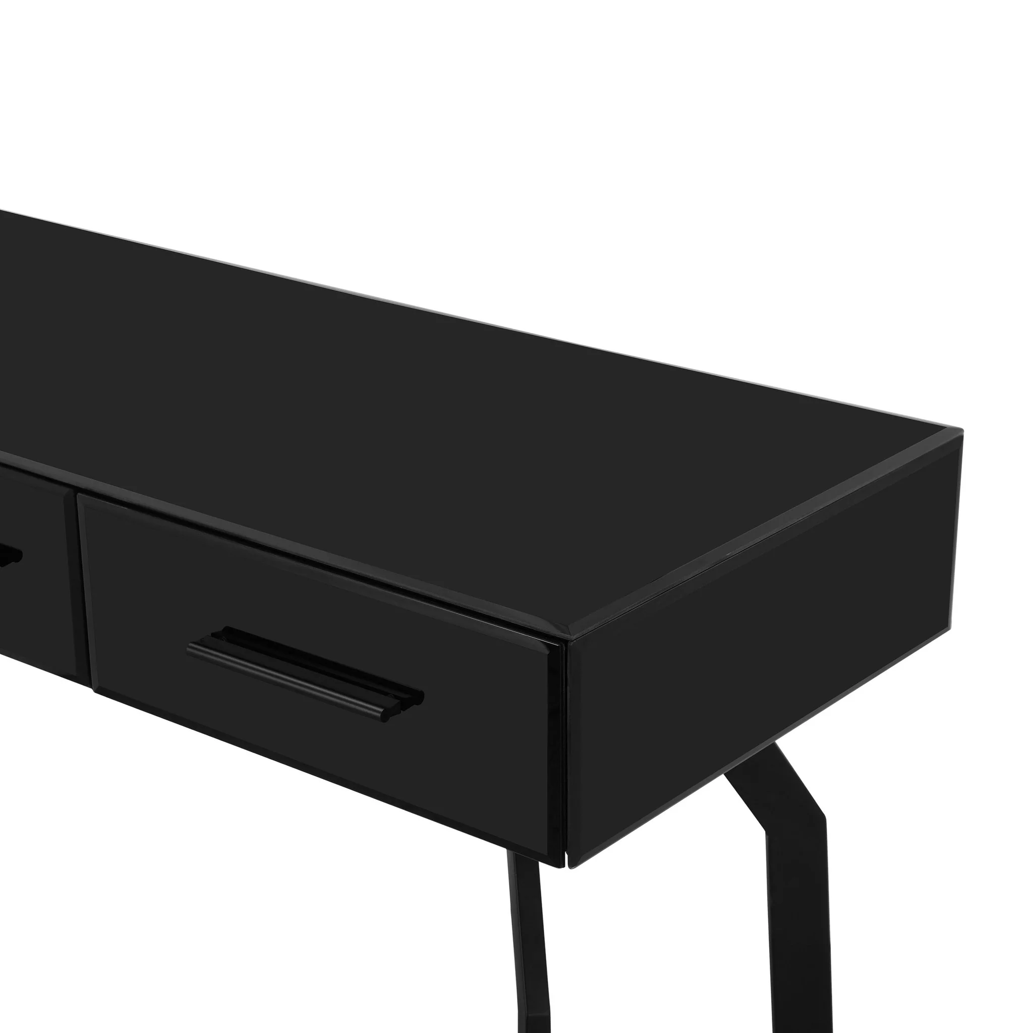 Santana Black Glass Desk Console Table - Image 5