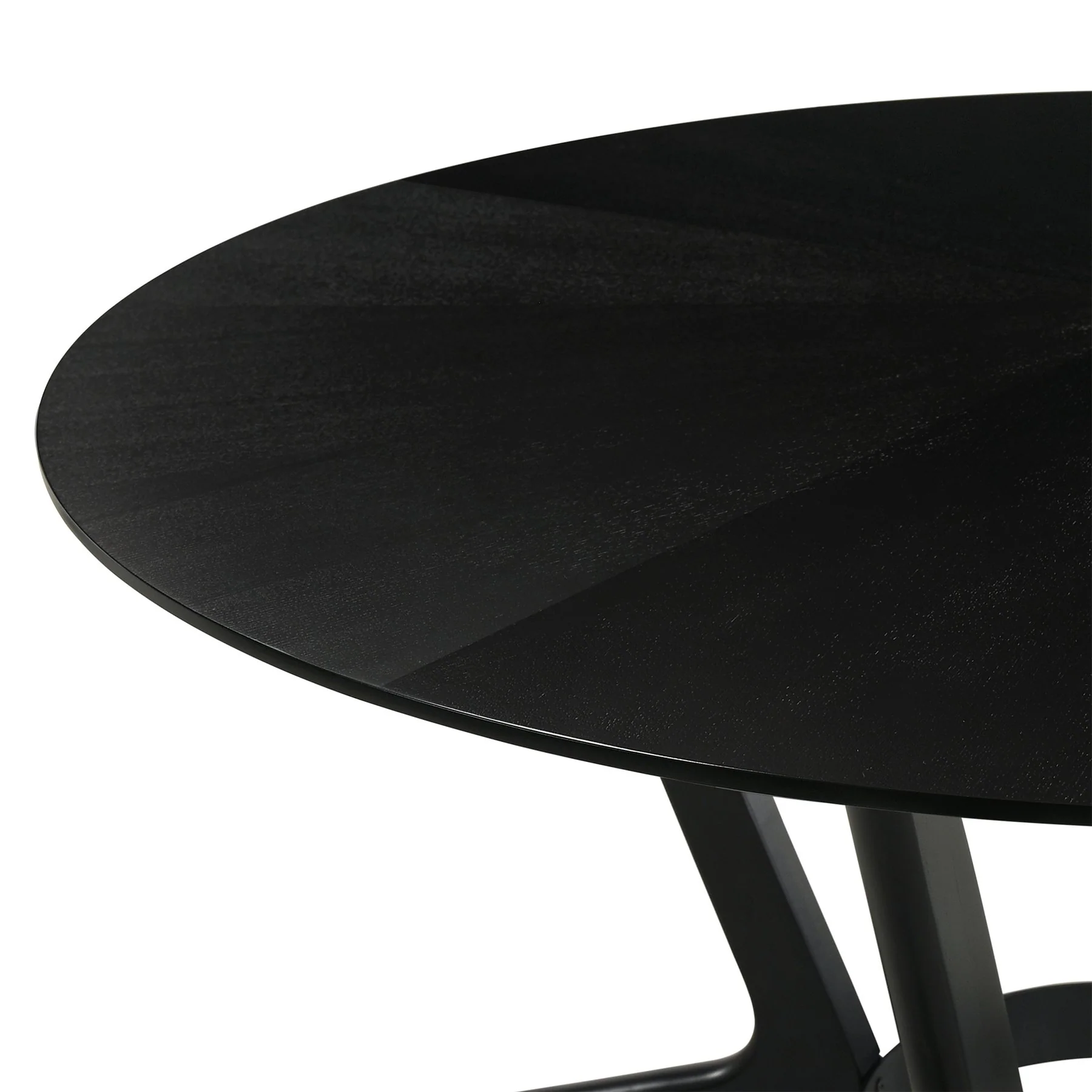 Santana Round Wood Dining Table in Black Finish - Image 3