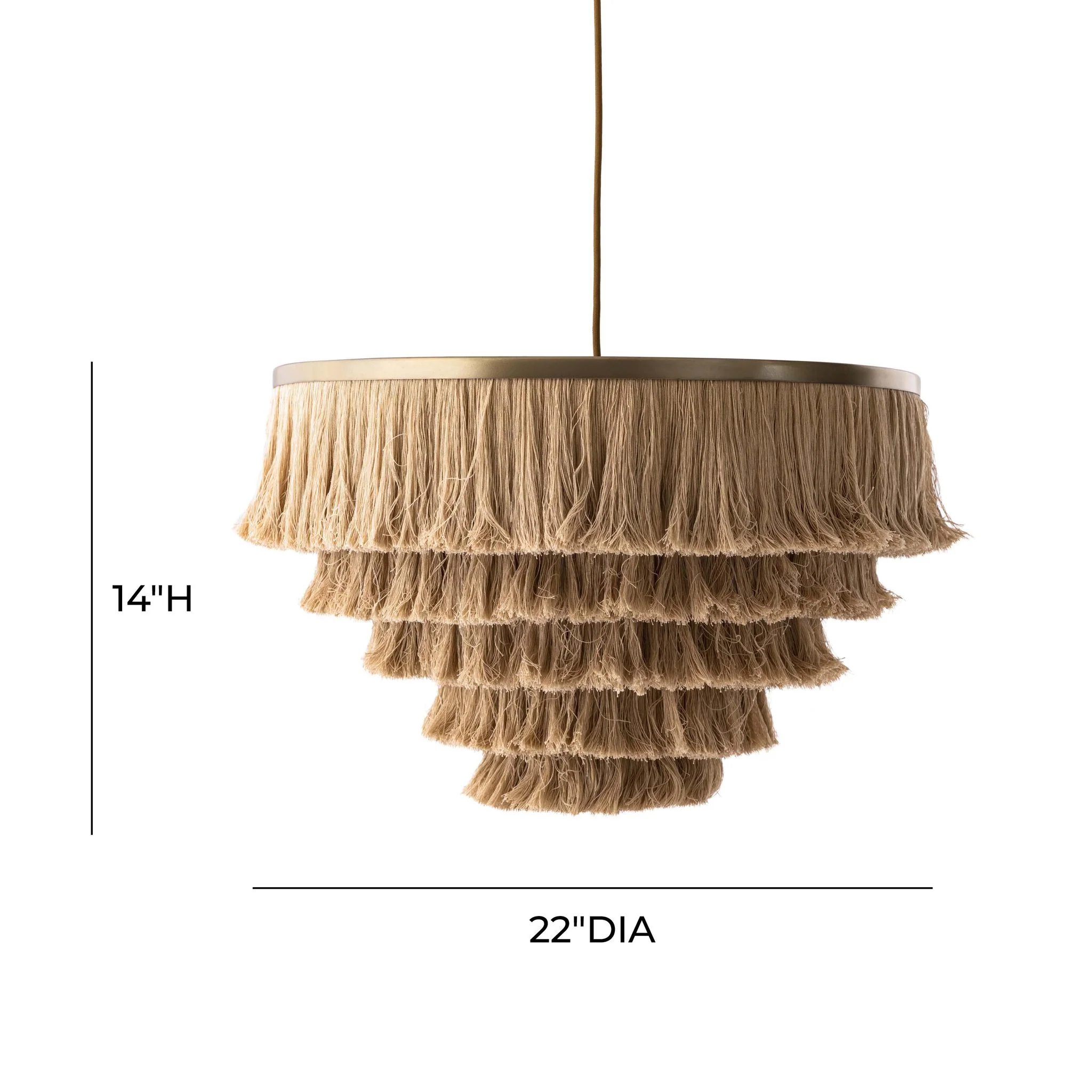 Sarai Natural Fringe Pendant - Image 6