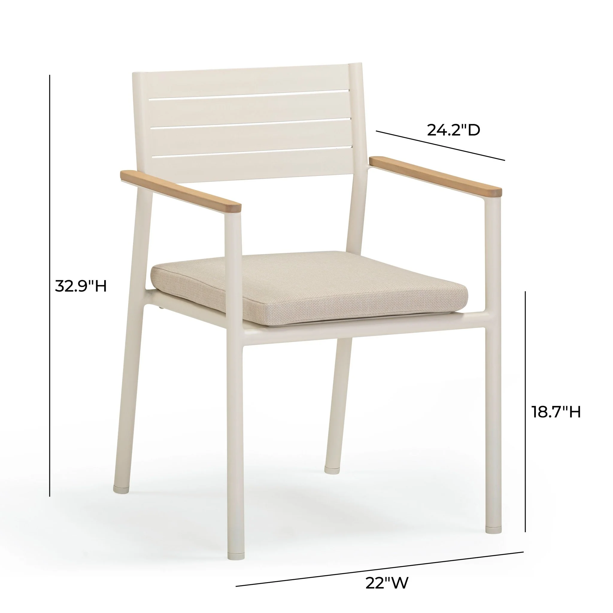 Sardinia Cream Outdoor Dining Chair - Set of 2 - Image 8