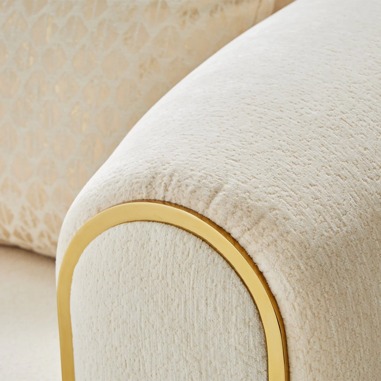 Sassani Accent Chair - Crepe/Gold - Image 11