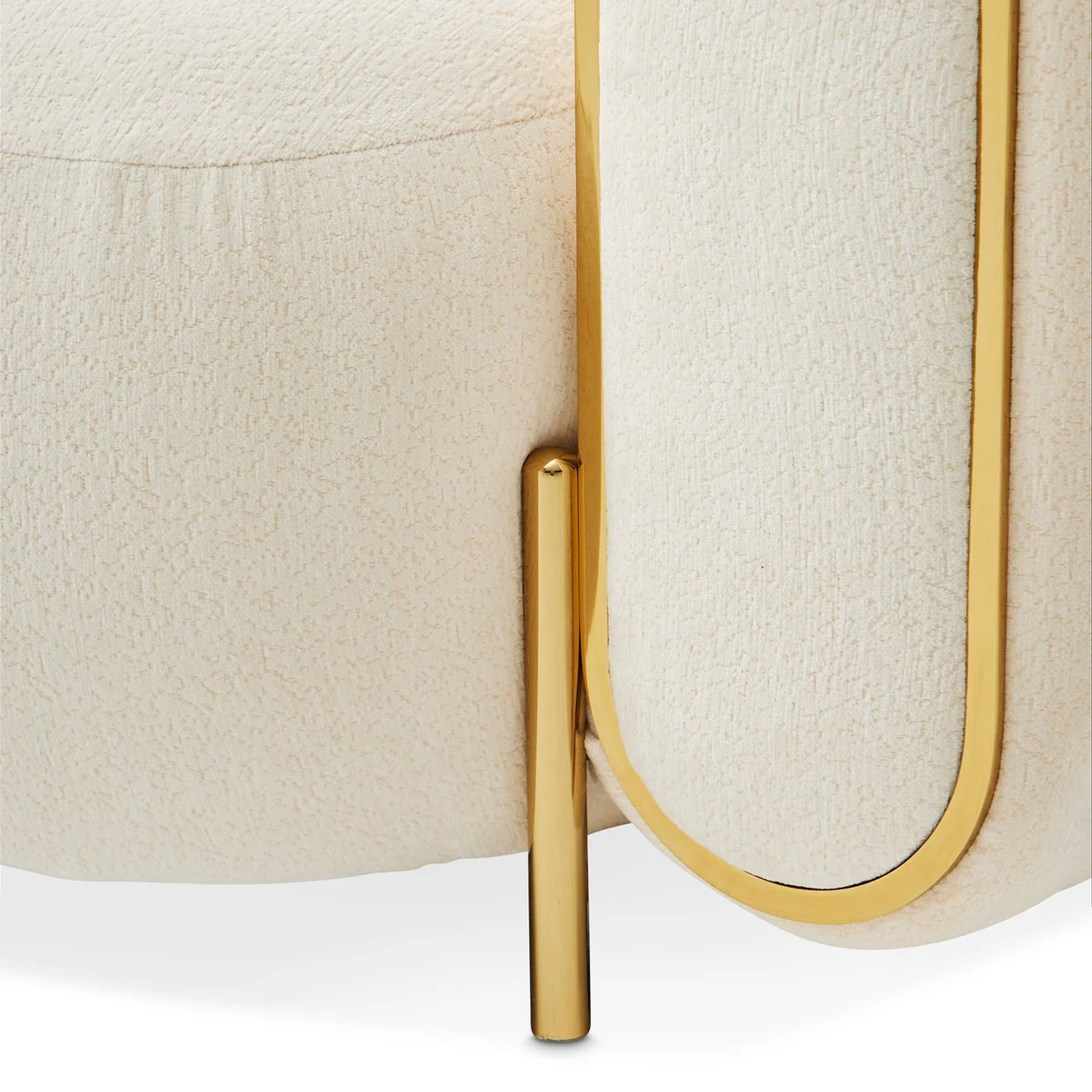 Sassani Accent Chair - Crepe/Gold - Image 12