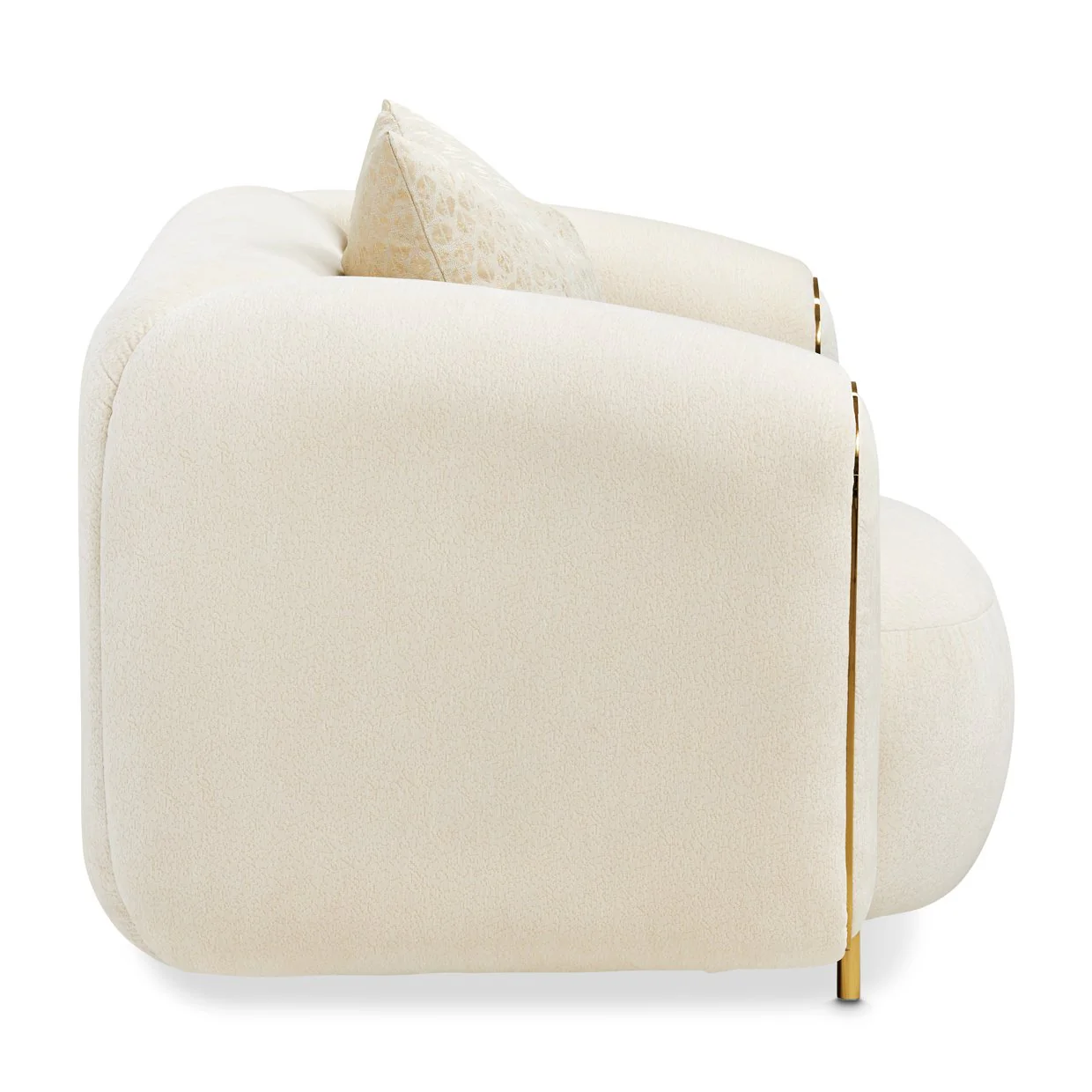 Sassani Accent Chair - Crepe/Gold - Image 3