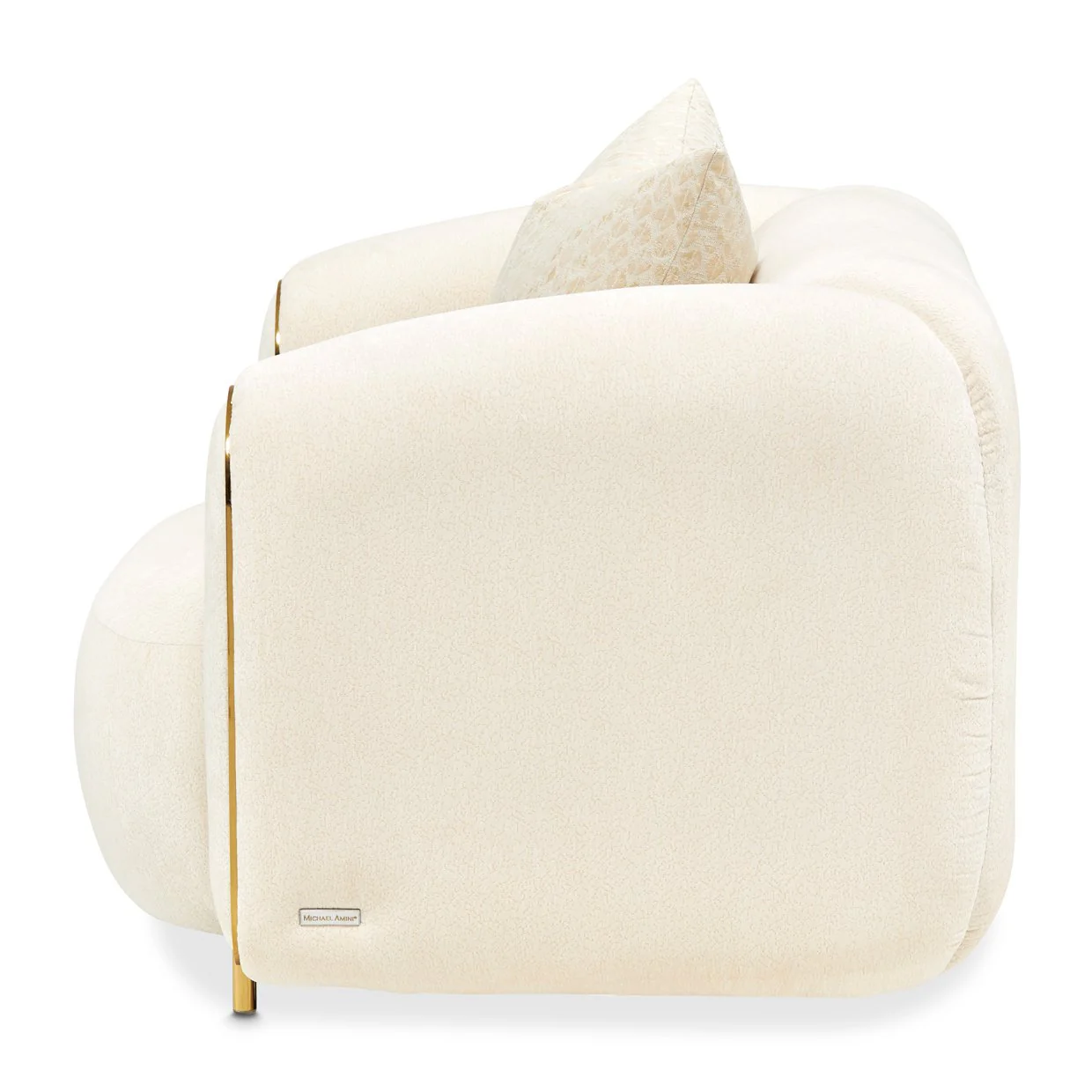 Sassani Accent Chair - Crepe/Gold - Image 7