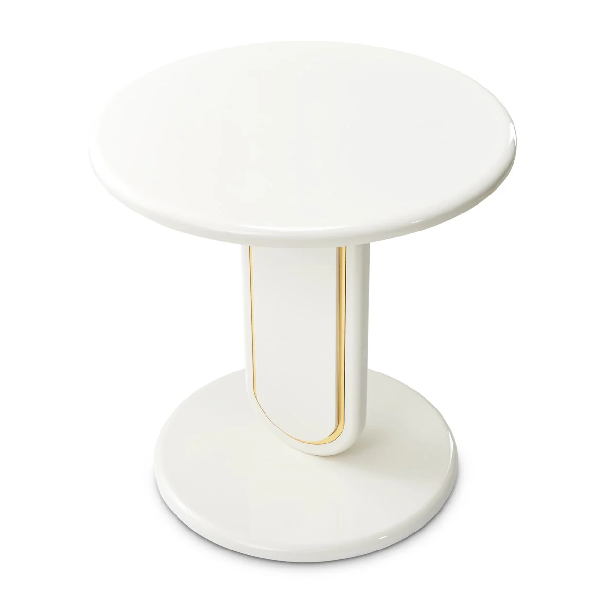 Sassani End Table - Pearl White/Gold - Image 3