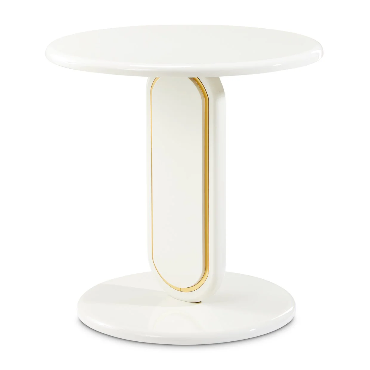 Sassani End Table - Pearl White/Gold - Image 9