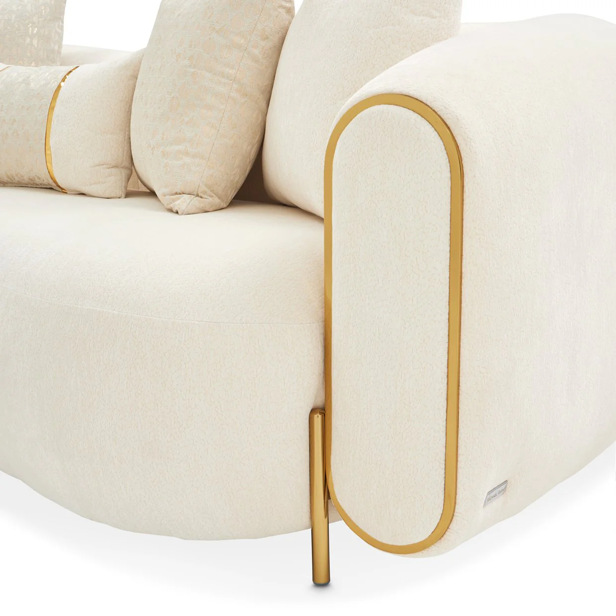 Sassani Loveseat - Crepe/Gold - Image 8