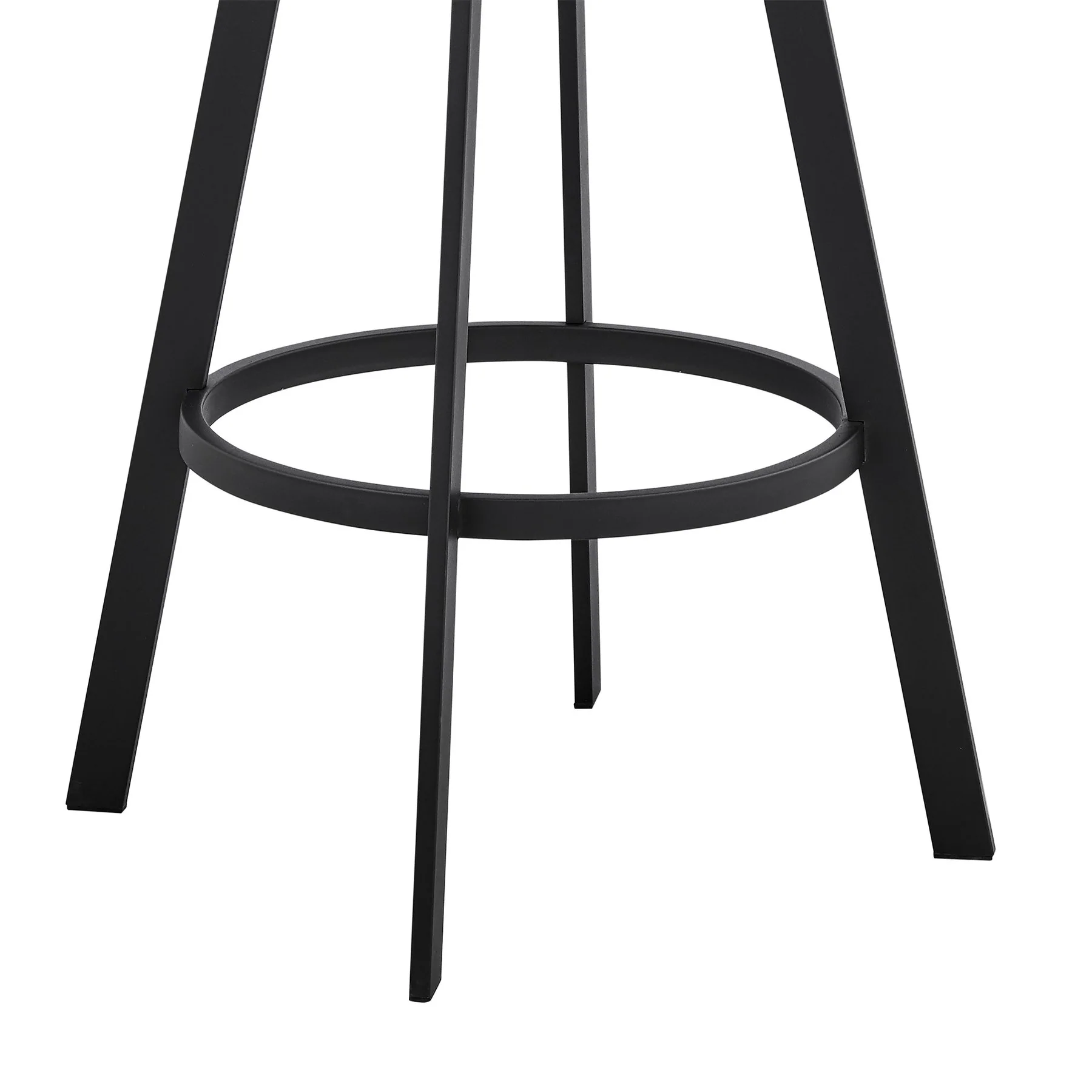 Saturn 30" Bar Height Swivel Black Faux Leather and Metal Bar Stool - Image 8