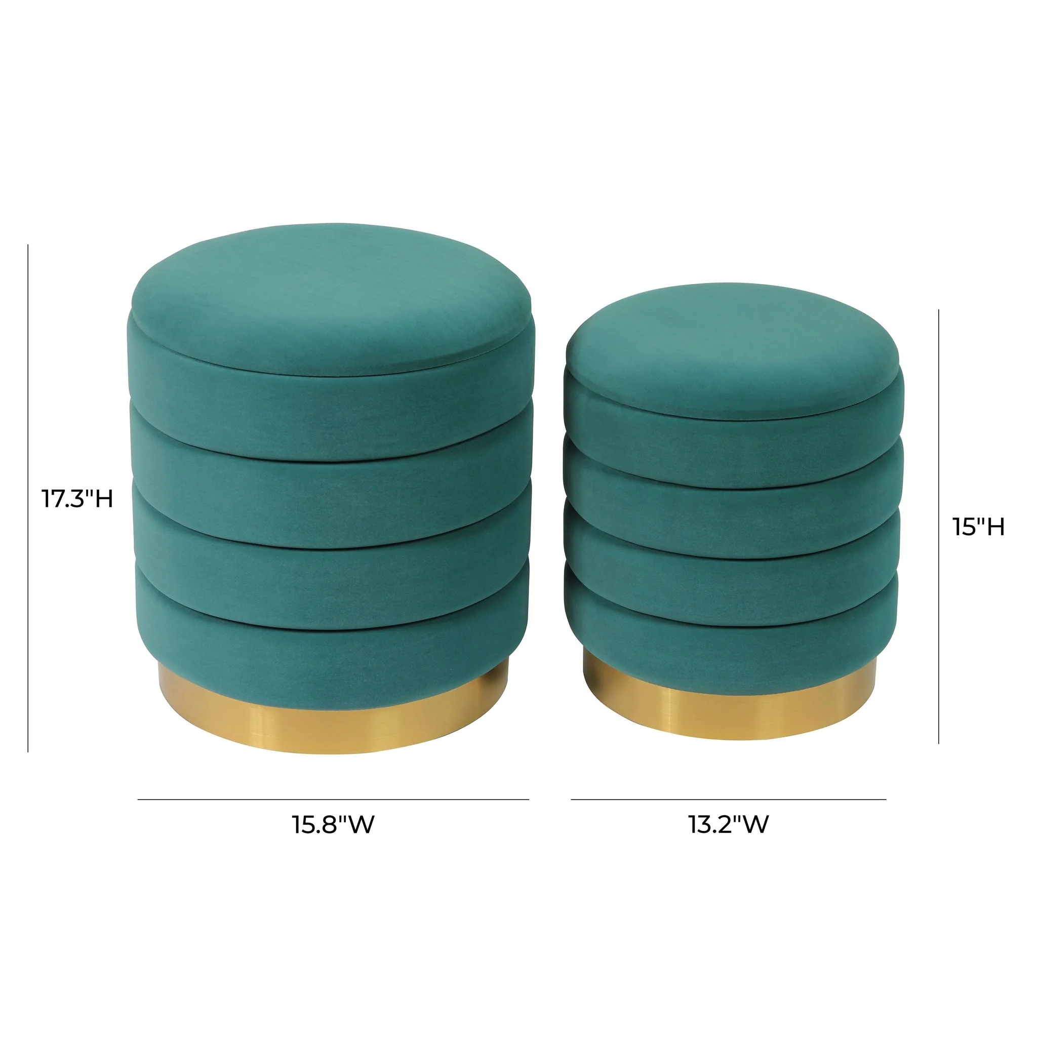 Saturn Teal Storage Ottomans - Set of 2 - Image 6