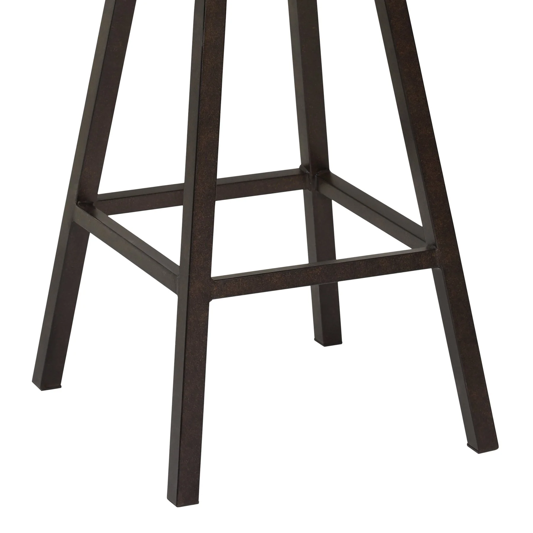 Saugus 30" Bar Height Metal Swivel Barstool in Bandero Espresso Fabric and Auburn Bay Finish with Walnut Wood Back - Image 6