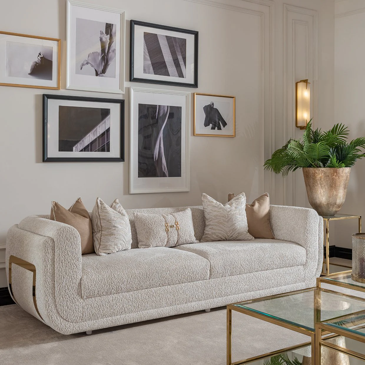 Savannah Breeze Mansion Sofa - Cashmere/Bright Gold - Image 8